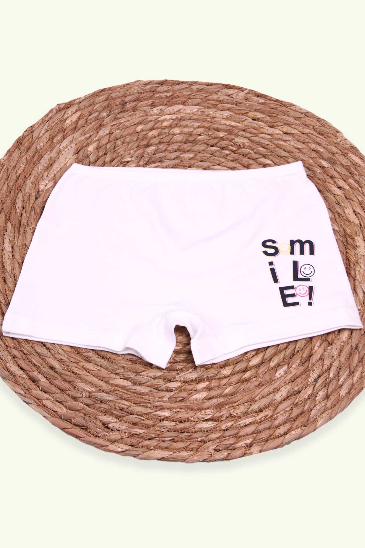 Breeze Kız Çocuk Boxer Smile Baskılı Ekru (10 Yaş)