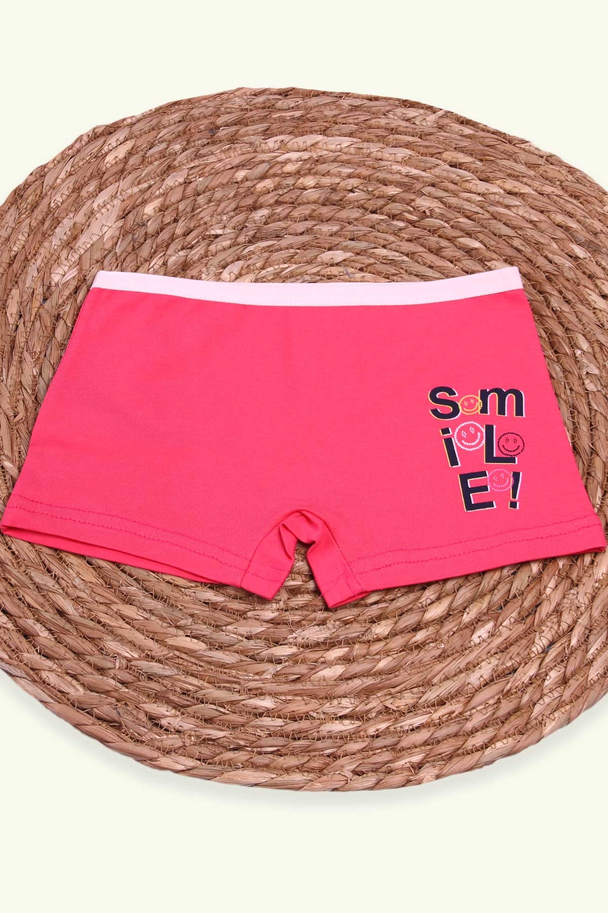 Breeze Kız Çocuk Boxer Smile Baskılı Mercan (6 Yaş)