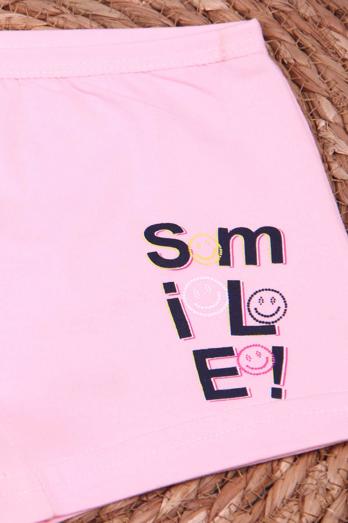 Breeze Kız Çocuk Boxer Smile Baskılı Pudra (8-10 Yaş)