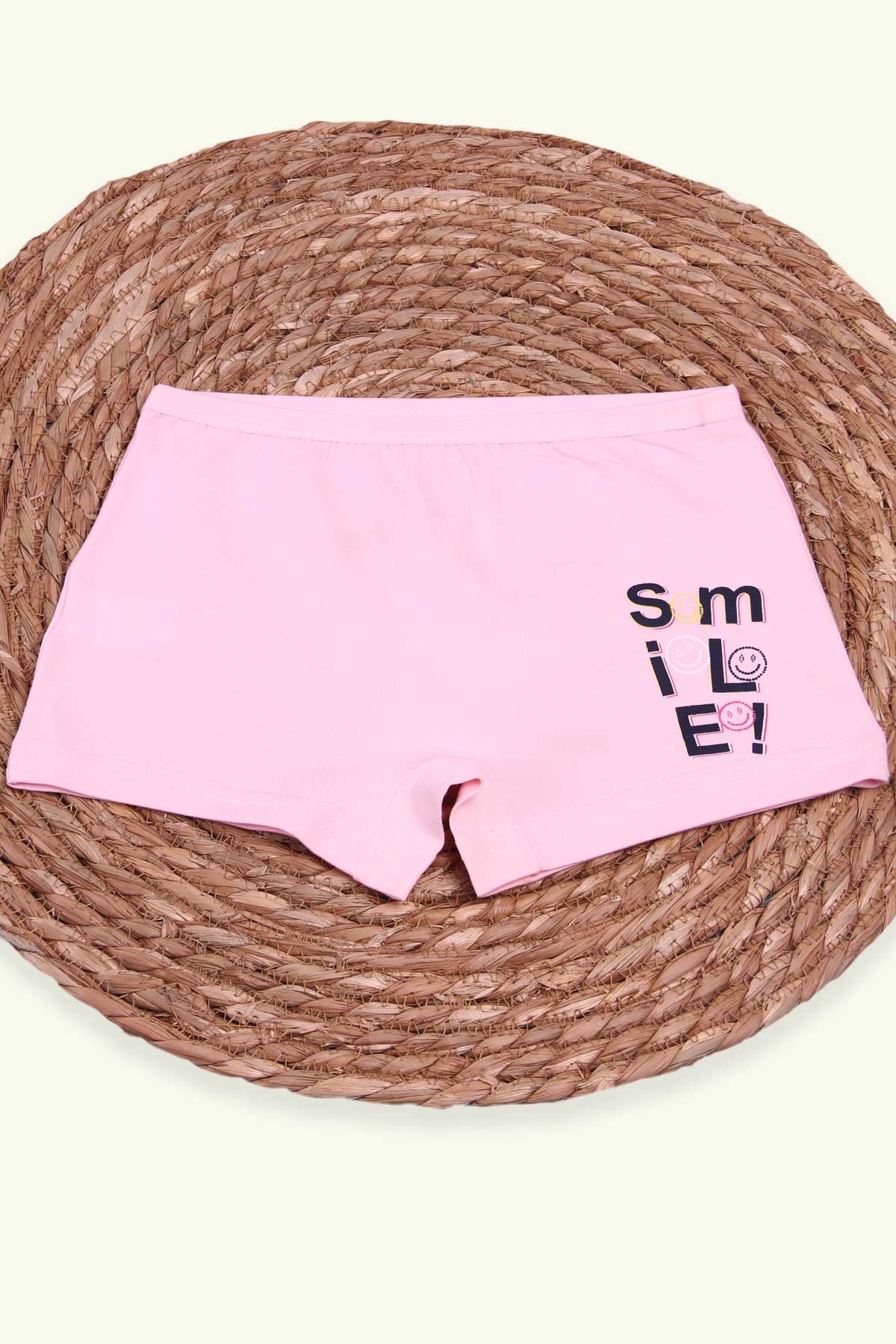Breeze Kız Çocuk Boxer Smile Baskılı Pudra (8-10 Yaş)