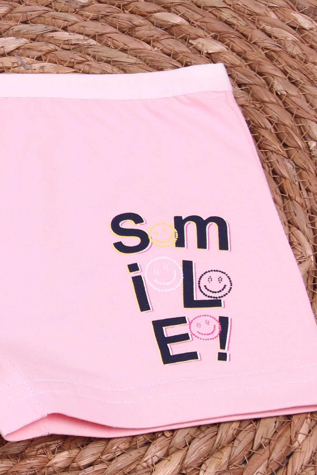 Breeze Kız Çocuk Boxer Smile Baskılı Pudra (6 Yaş)