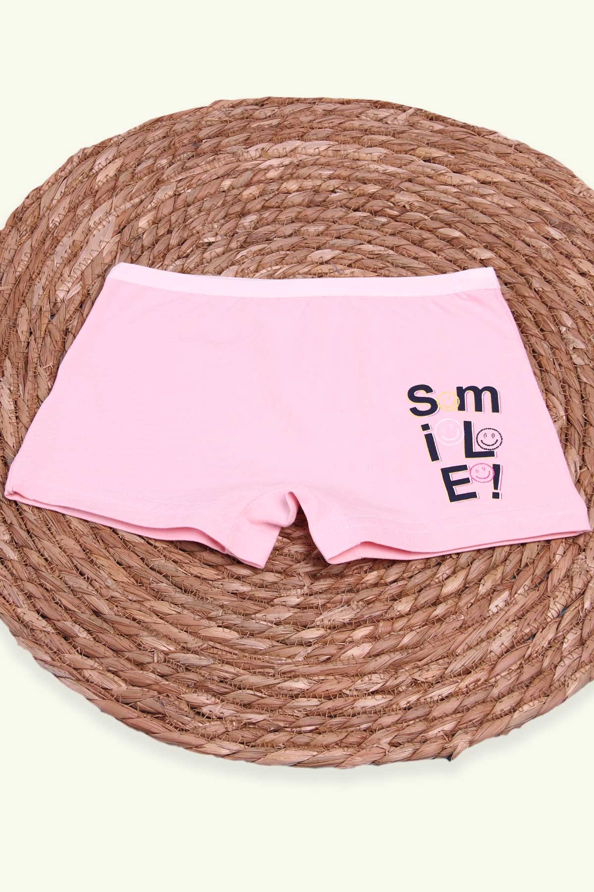 Breeze Kız Çocuk Boxer Smile Baskılı Pudra (6 Yaş)