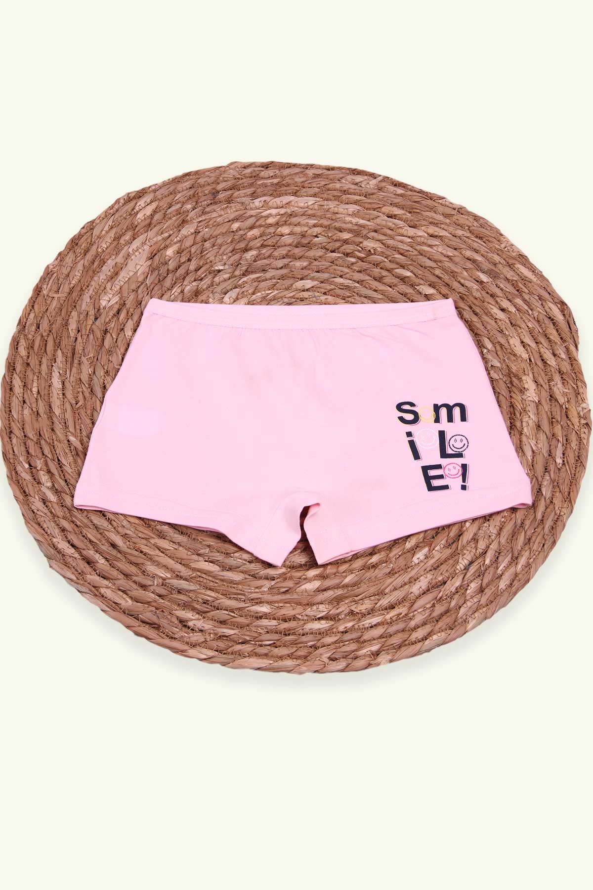 Breeze Kız Çocuk Boxer Smile Baskılı Pudra (8-10 Yaş)