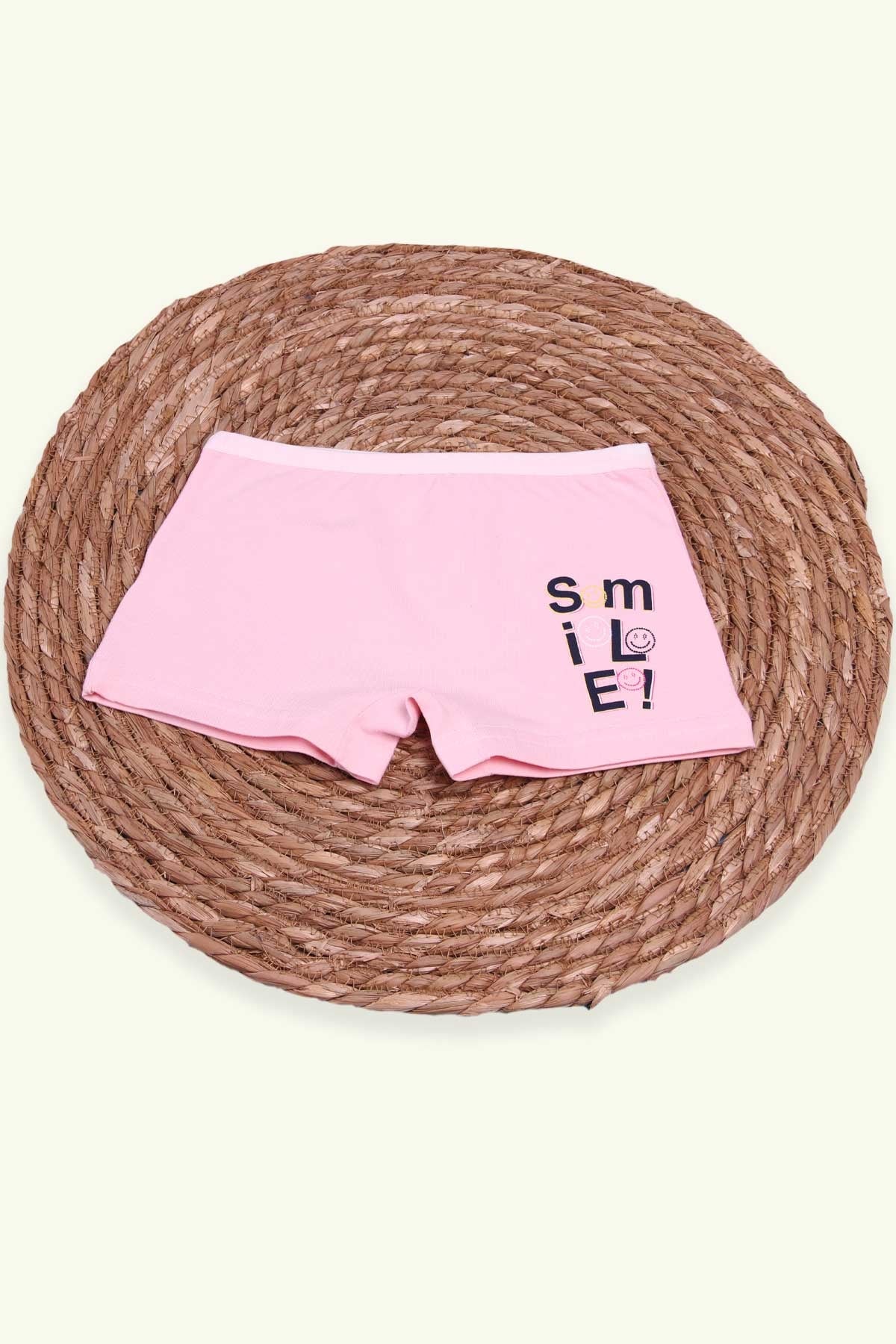 Breeze Kız Çocuk Boxer Smile Baskılı Pudra (6 Yaş)