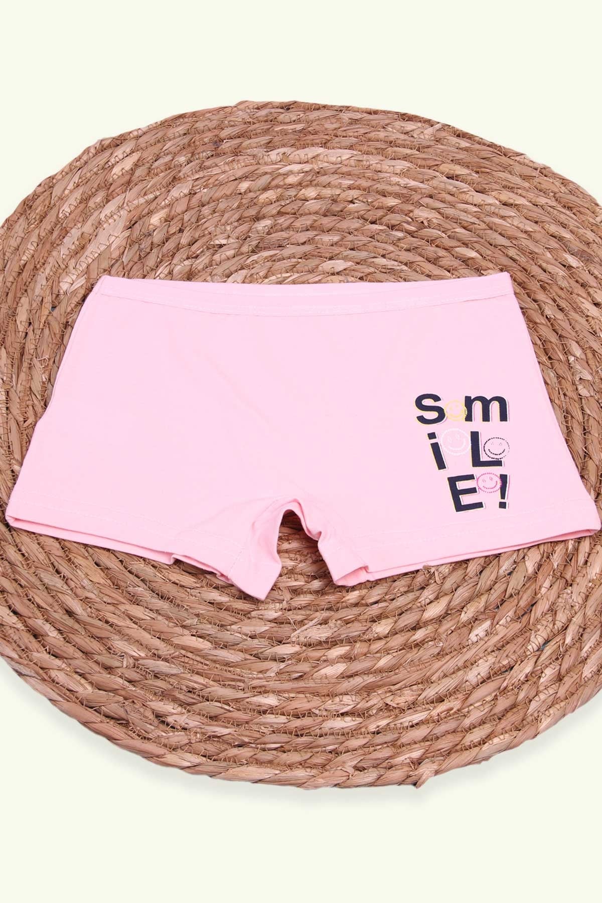 Breeze Kız Çocuk Boxer Smile Baskılı Pudra (6 Yaş)