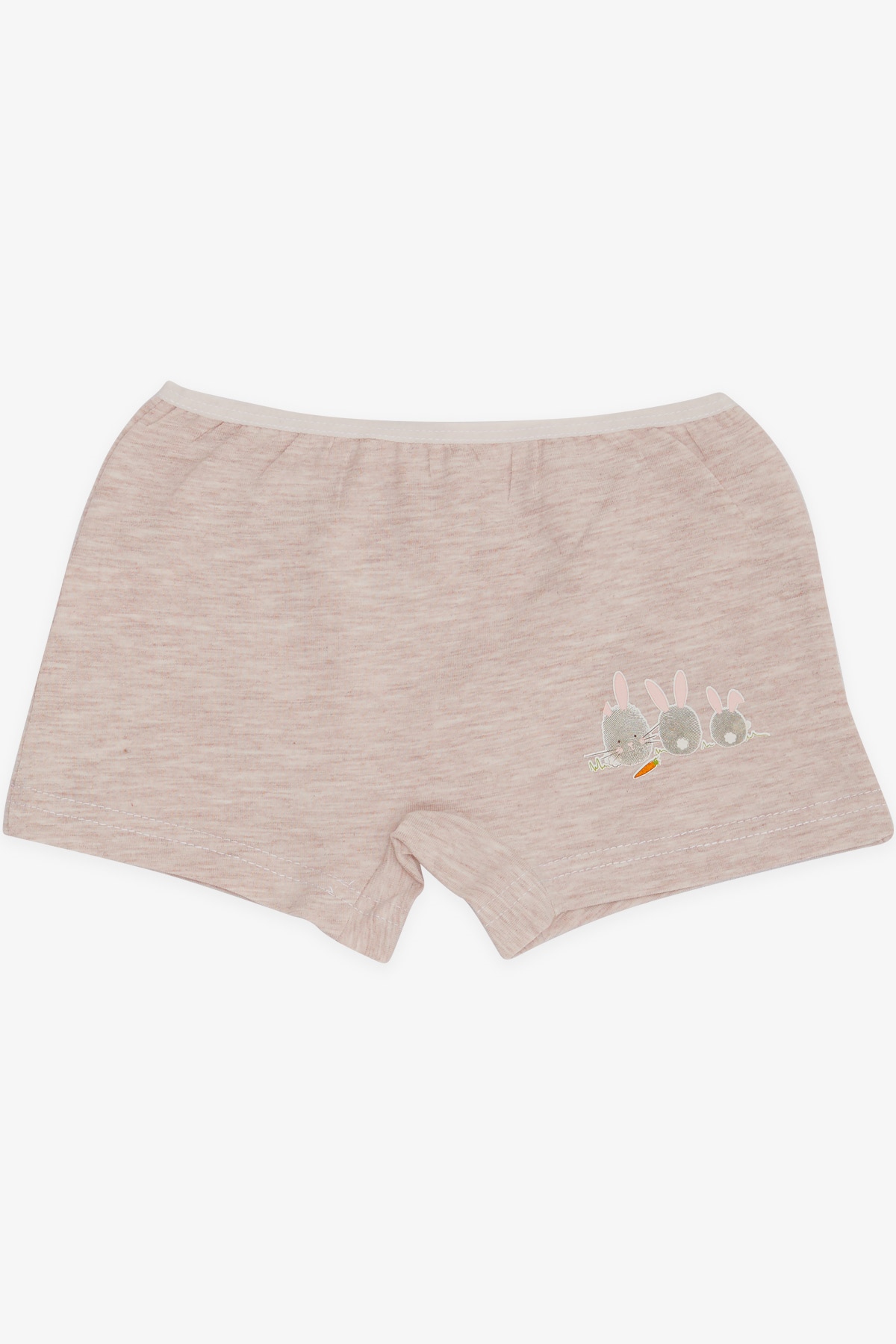 Breeze Kız Çocuk Boxer Tavşancık Baskılı Bej Melanj (5-11 Yaş)