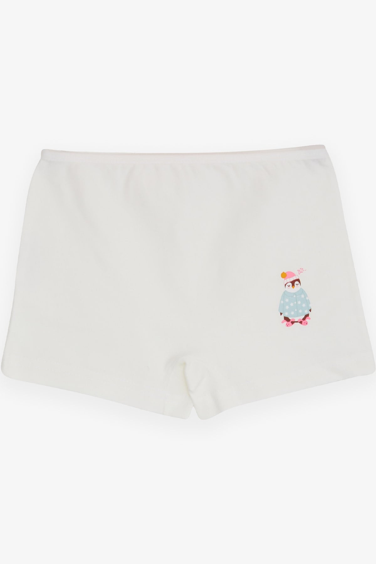 Breeze Kız Çocuk Boxer Uykucu Penguen Baskılı Ekru (5-11 Yaş)