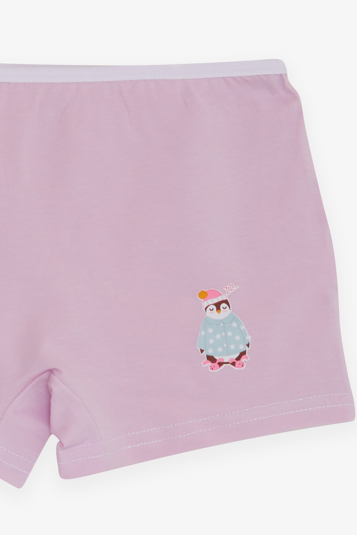 Breeze Kız Çocuk Boxer Uykucu Penguen Baskılı Lila (5-11 Yaş)