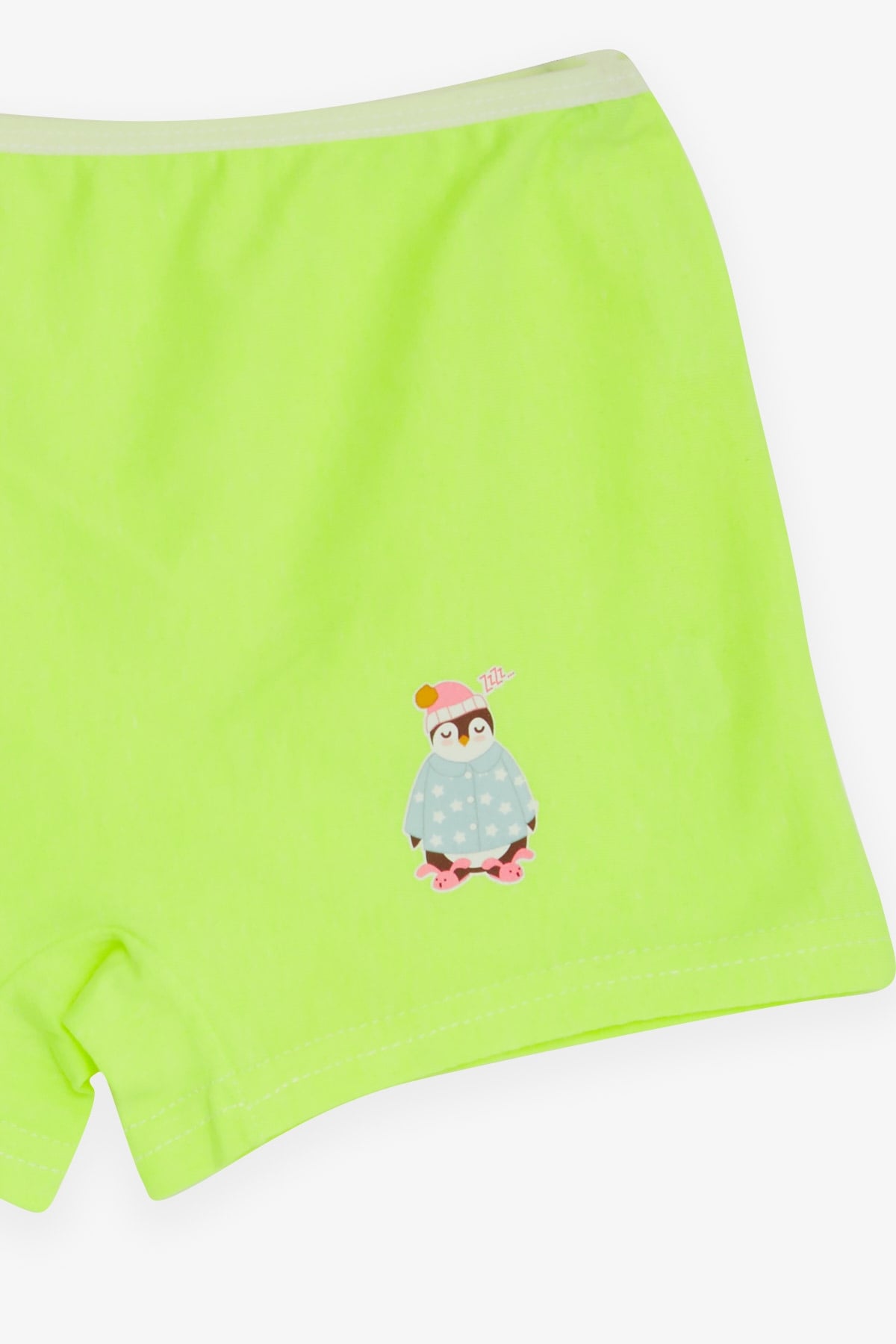 Breeze Kız Çocuk Boxer Uykucu Penguen Baskılı Neon Yeşil (5-11 Yaş)