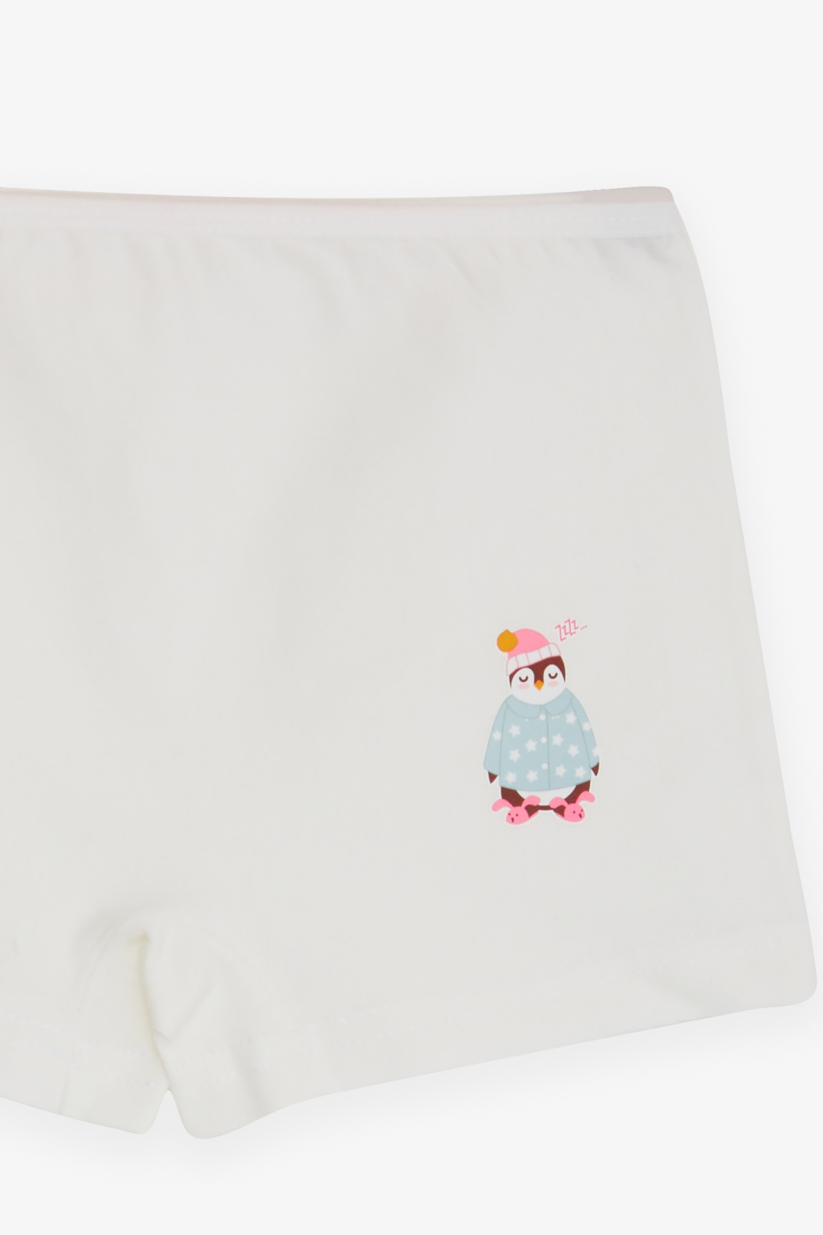 Breeze Kız Çocuk Boxer Uykucu Penguen Baskılı Ekru (5-11 Yaş)