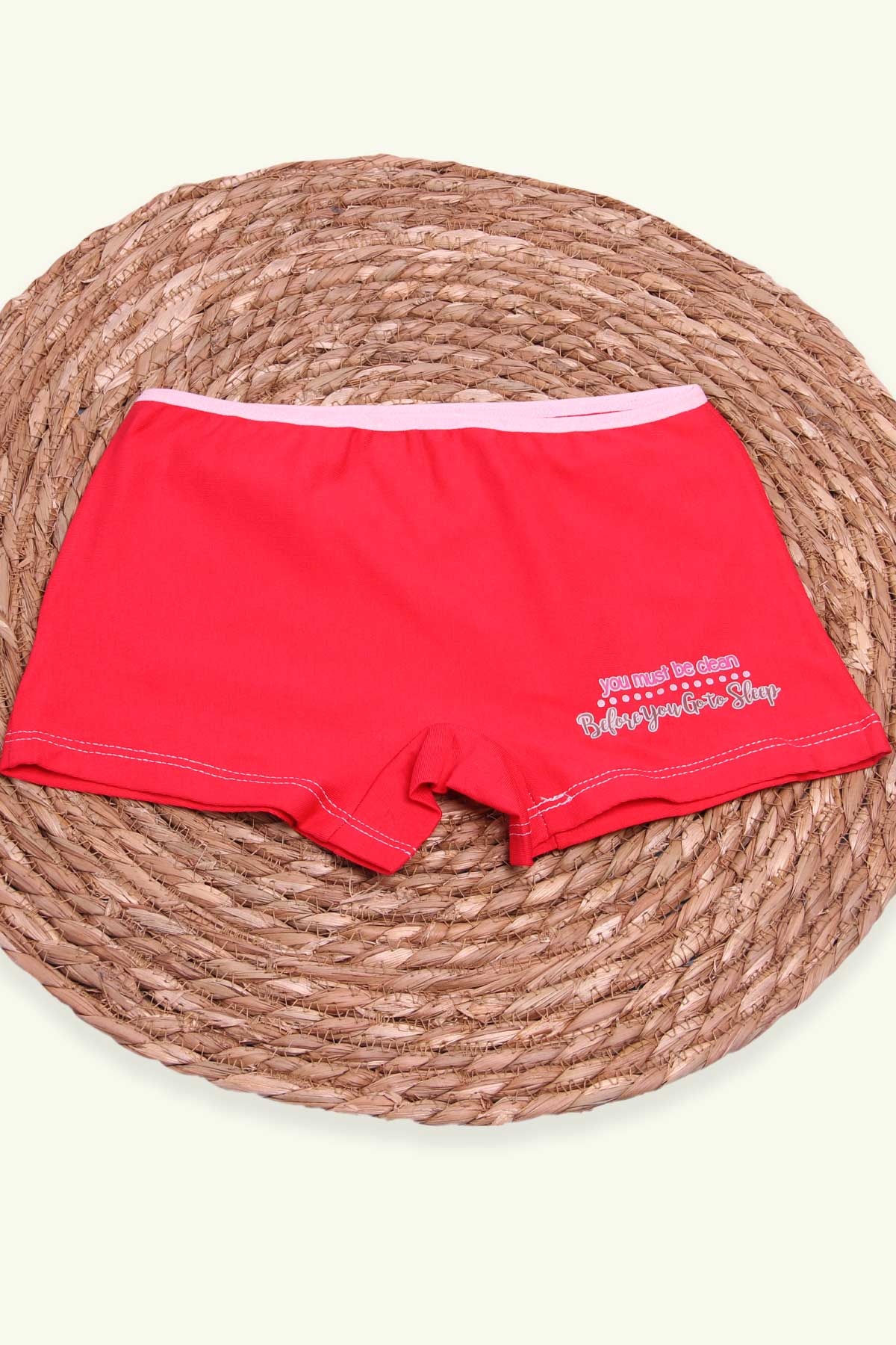 Breeze Kız Çocuk Boxer Yazı Baskılı Narçiçeği (6 Yaş)