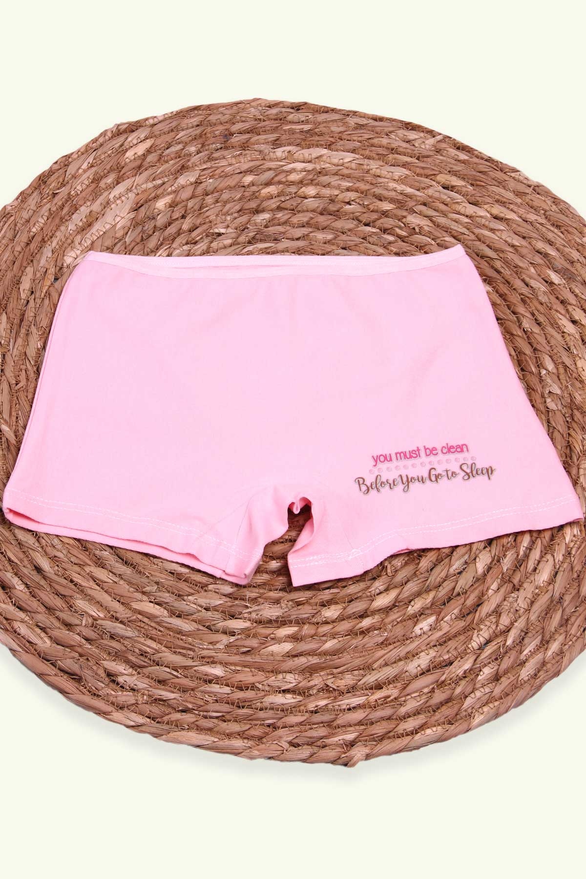 Breeze Kız Çocuk Boxer Yazı Baskılı Pudra (6 Yaş)