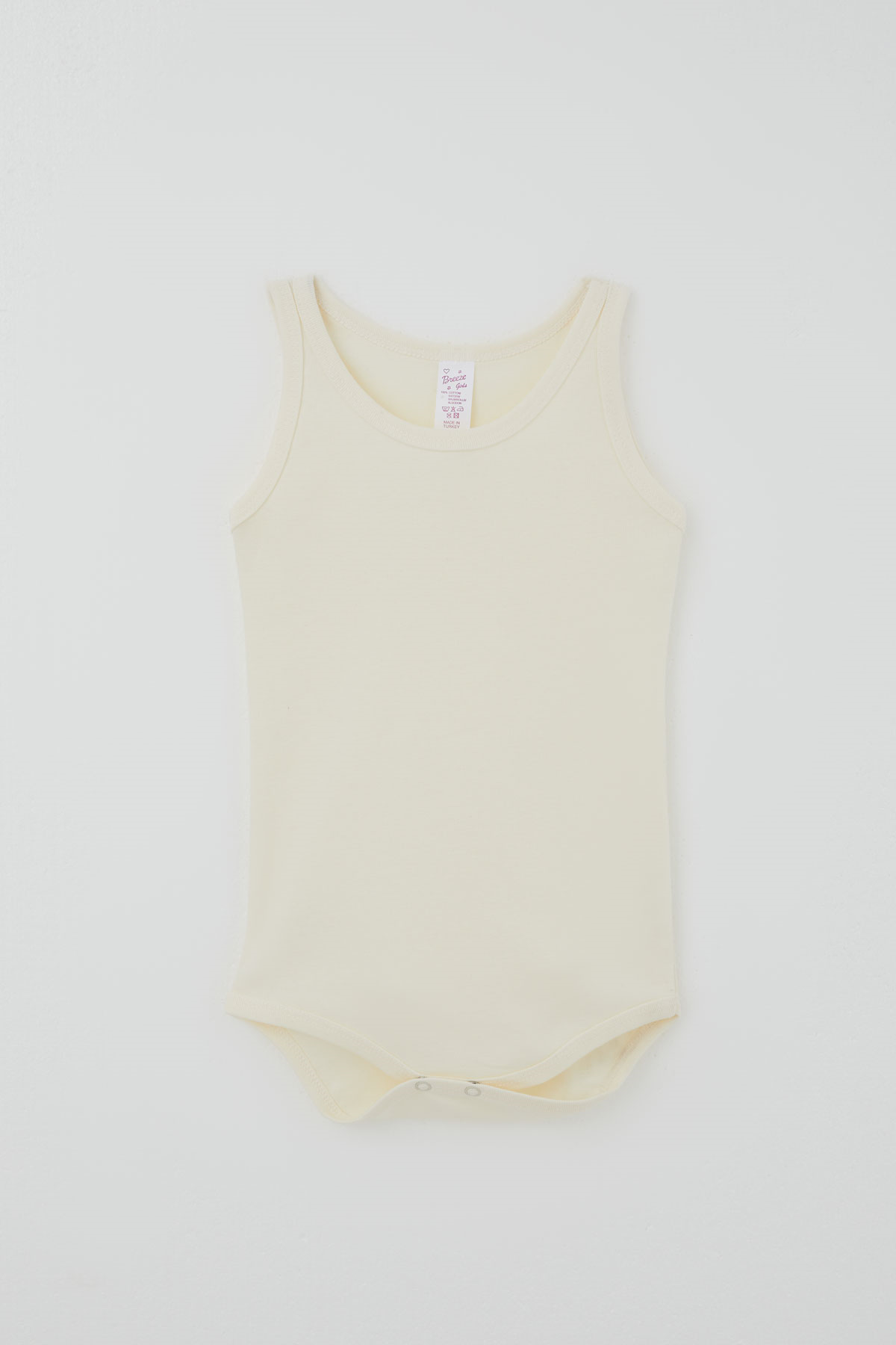 Breeze Kız Çocuk Çıtçıtlı Atlet Zıbın Body Basic Krem (1-3 Yaş)