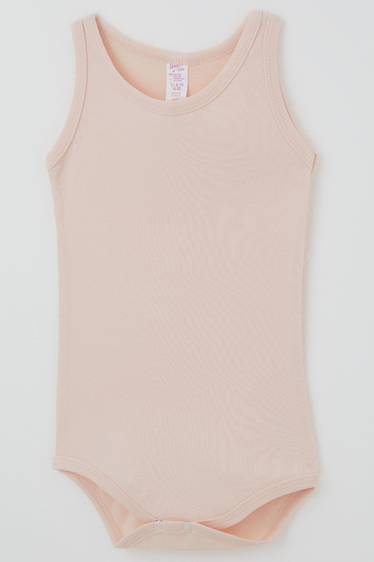 Breeze Kız Çocuk Çıtçıtlı Atlet Zıbın Body Basic Pudra (1-3 Yaş)