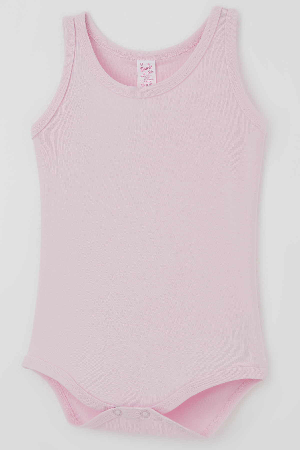 Breeze Kız Çocuk Çıtçıtlı Atlet Zıbın Body Basic Pembe (1-3 Yaş)