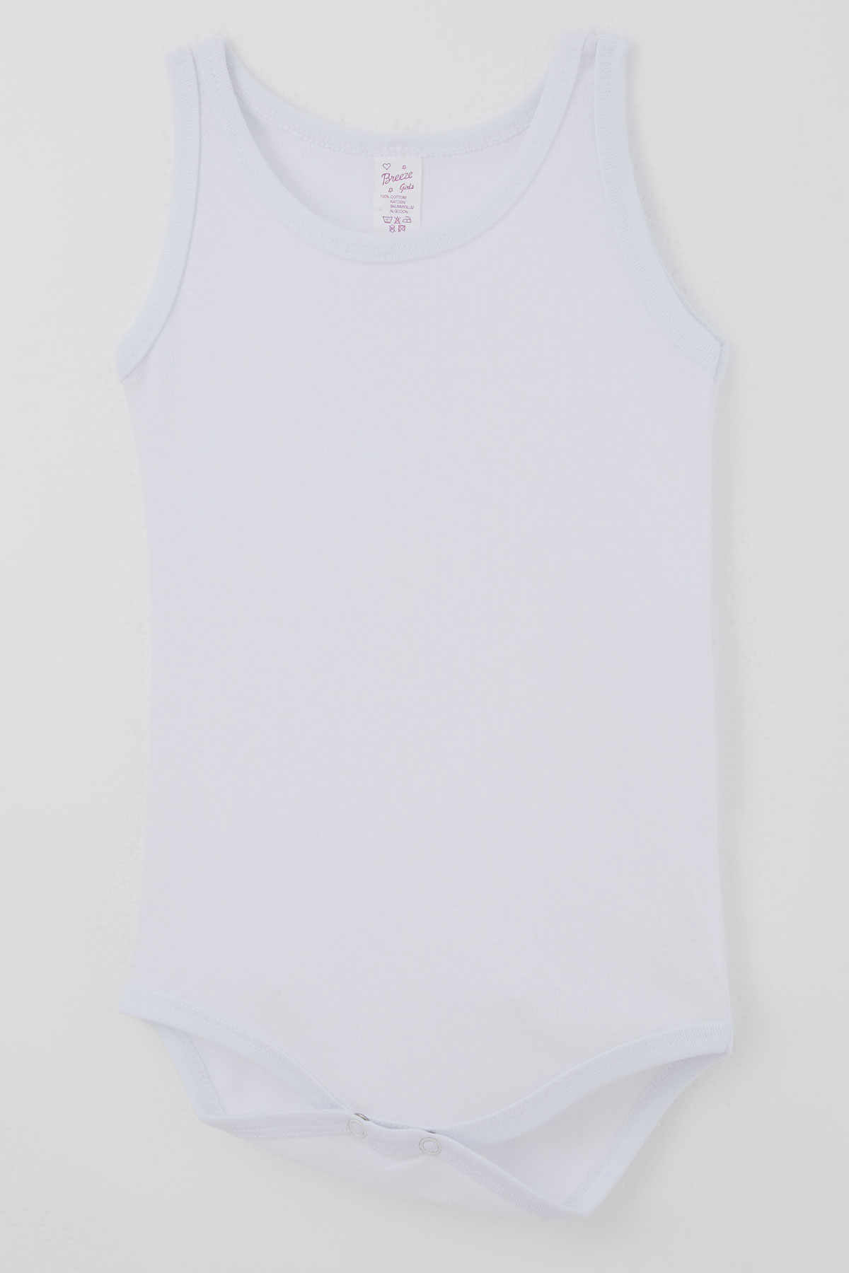 Breeze Kız Çocuk Çıtçıtlı Atlet Zıbın Body Basic Beyaz (1-3 Yaş)