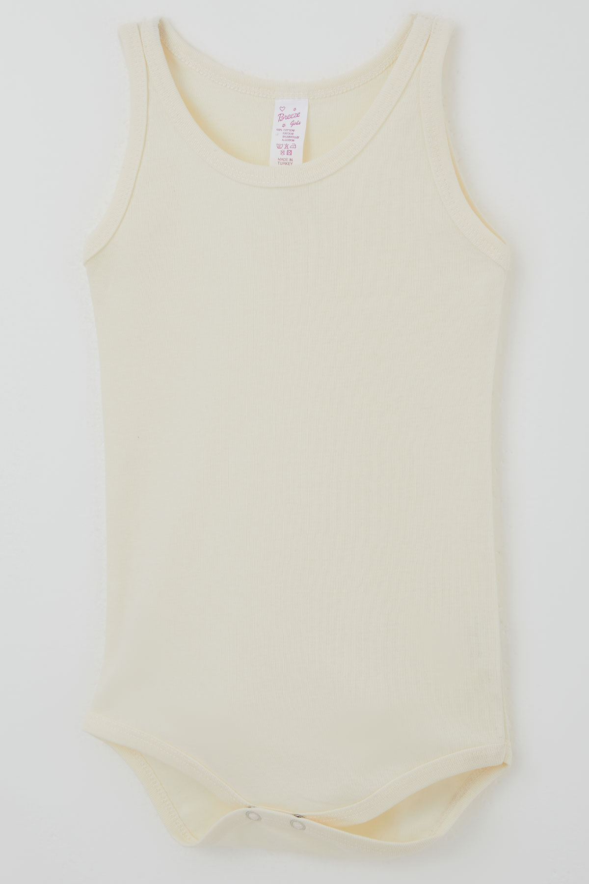 Breeze Kız Çocuk Çıtçıtlı Atlet Zıbın Body Basic Krem (1-3 Yaş)