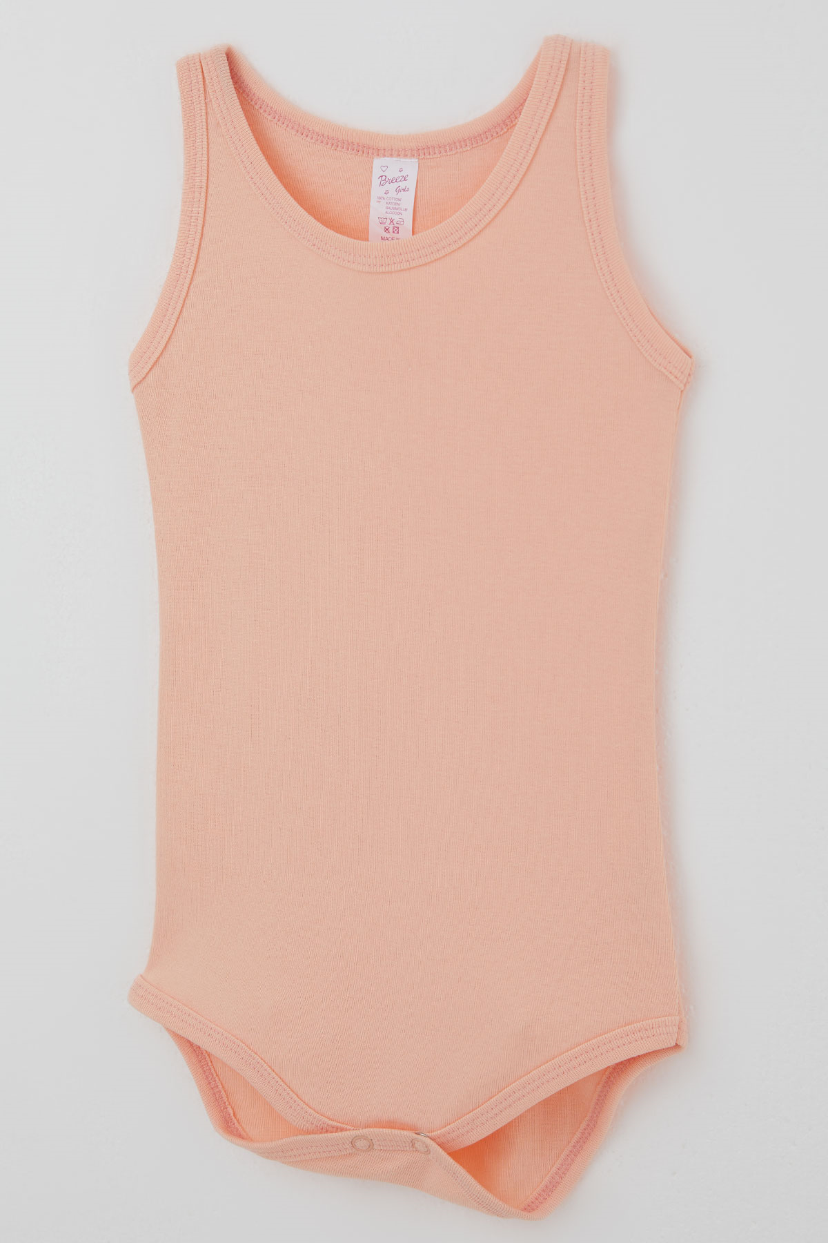 Breeze Kız Çocuk Çıtçıtlı Atlet Zıbın Body Basic Somon (1-3 Yaş)