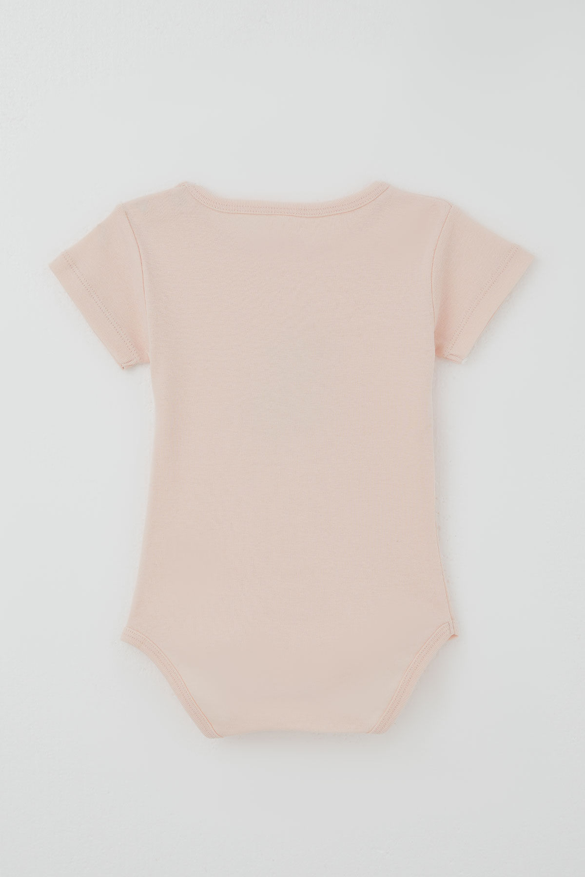 Breeze Kız Çocuk Çıtçıtlı Kısa Kollu Zıbın Body Sevimli Ceylan Baskılı Pudra (1-3 Yaş)