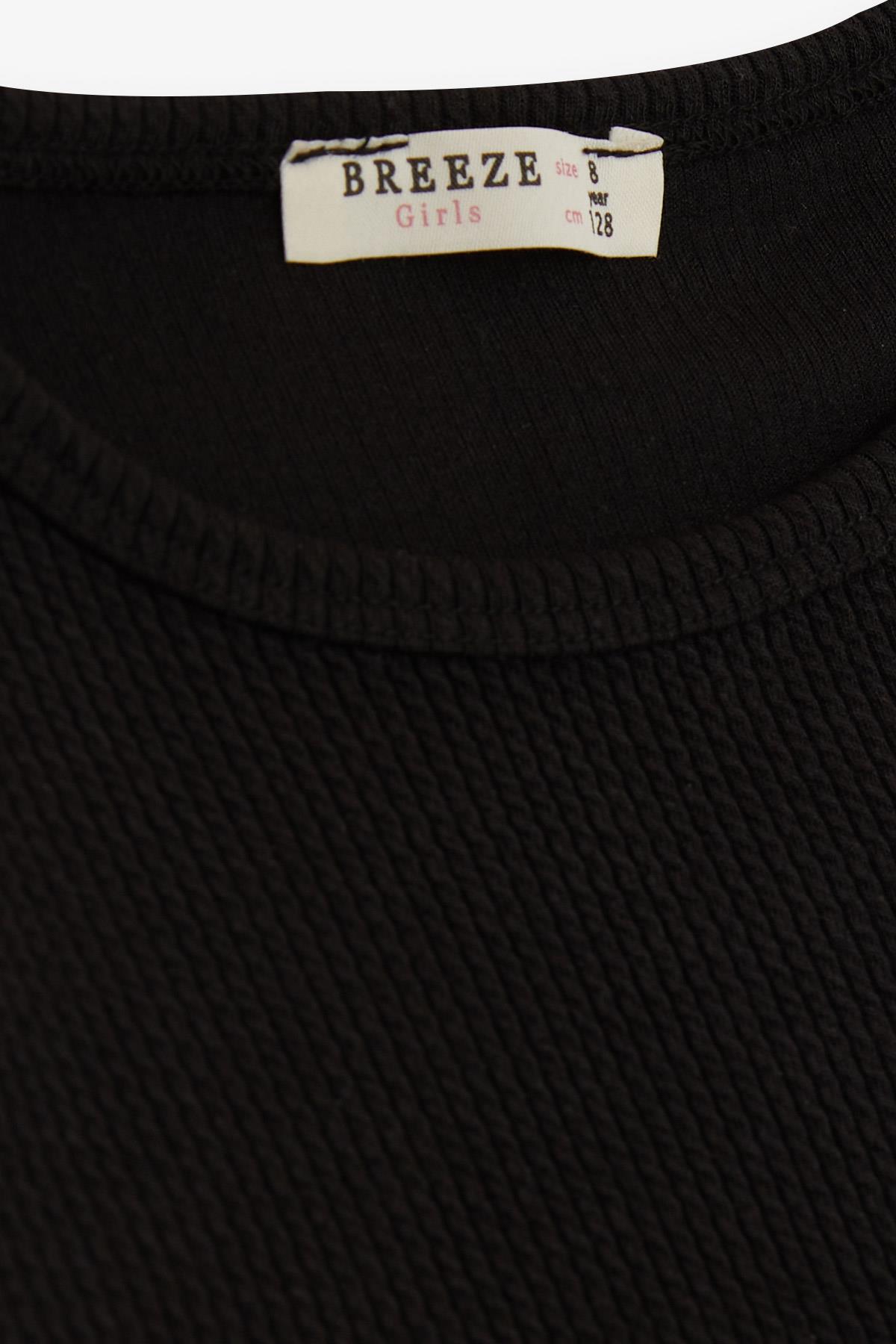 Breeze Kız Çocuk Crop Taytlı Takım Siyah (8-14 Yaş)