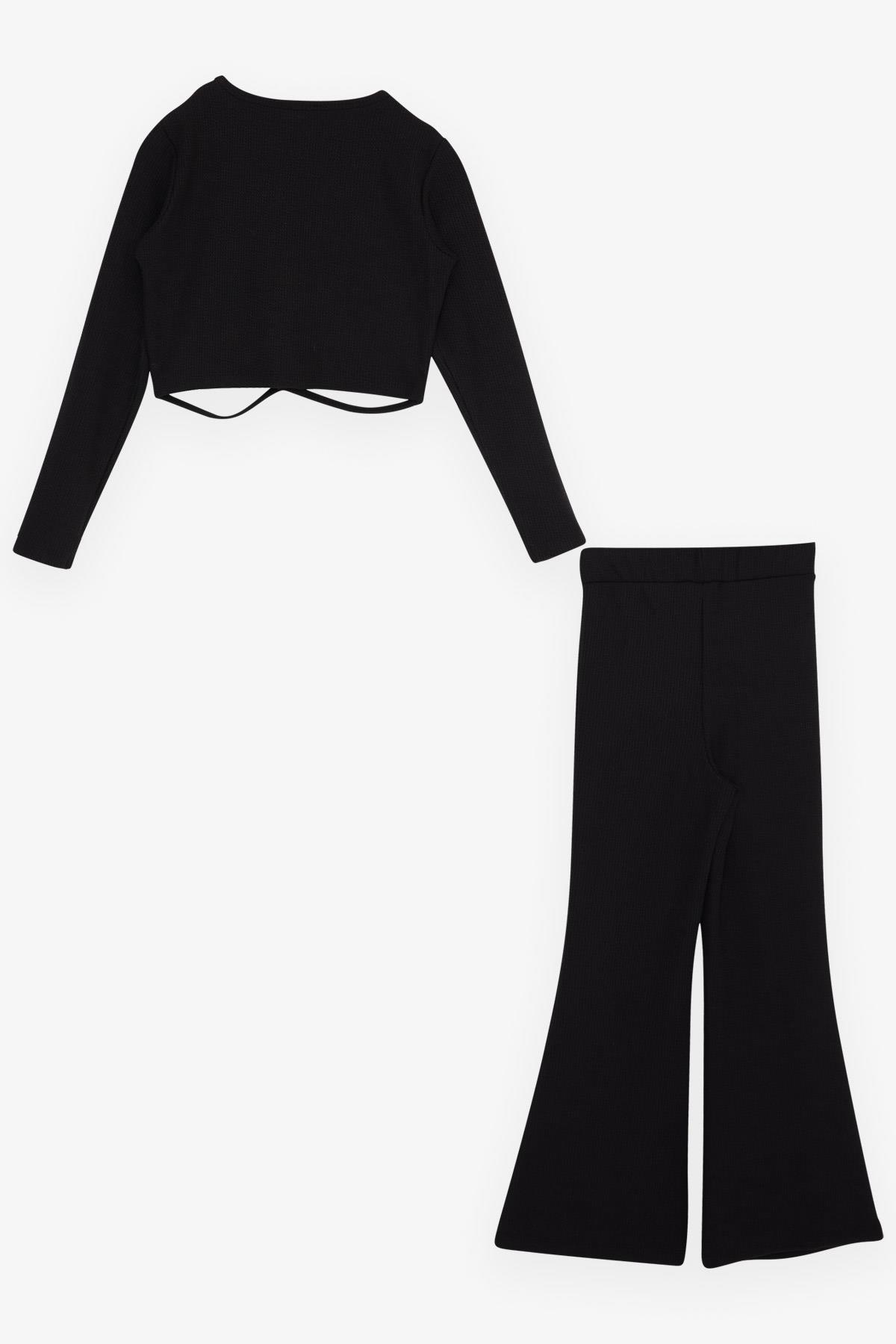 Breeze Kız Çocuk Crop Taytlı Takım Siyah (8-14 Yaş)