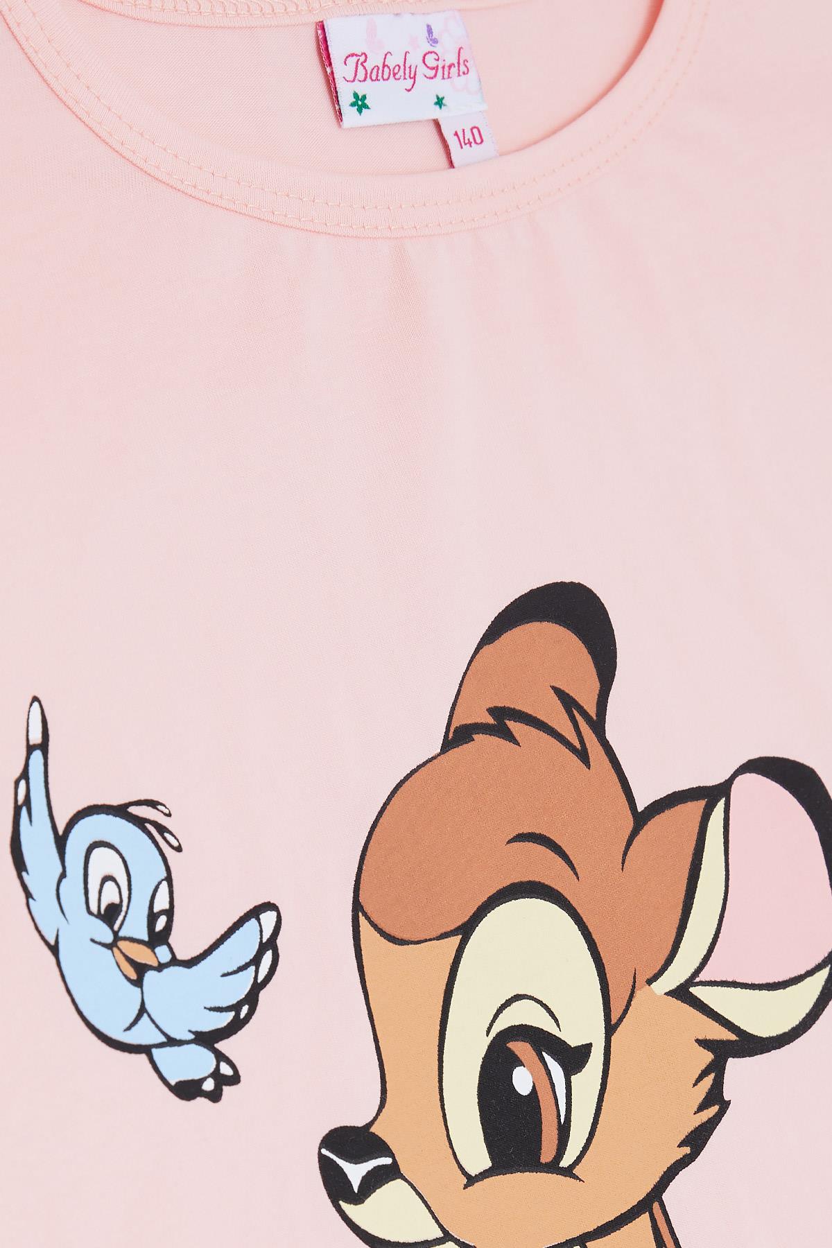 Breeze Kız Çocuk Crop Tişört Dostluk Temalı Somon (10-16 Yaş)