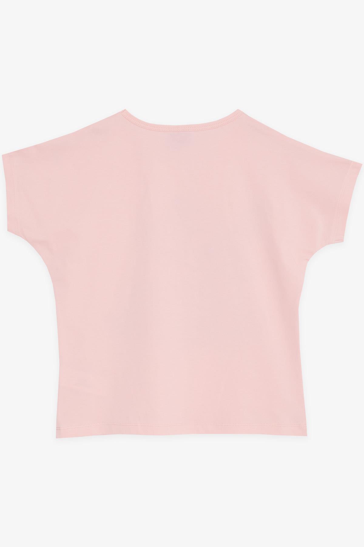 Breeze Kız Çocuk Crop Tişört Dostluk Temalı Somon (10-16 Yaş)