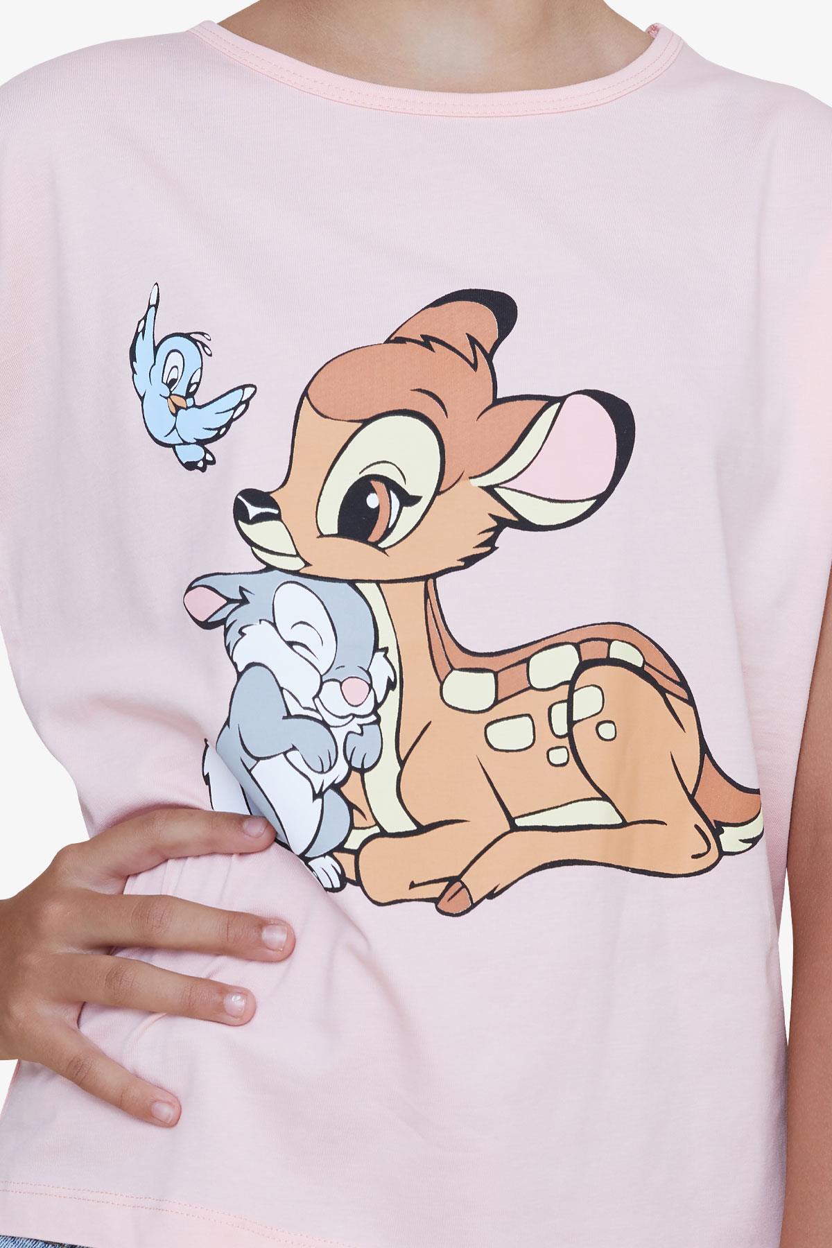 Breeze Kız Çocuk Crop Tişört Dostluk Temalı Somon (10-16 Yaş)