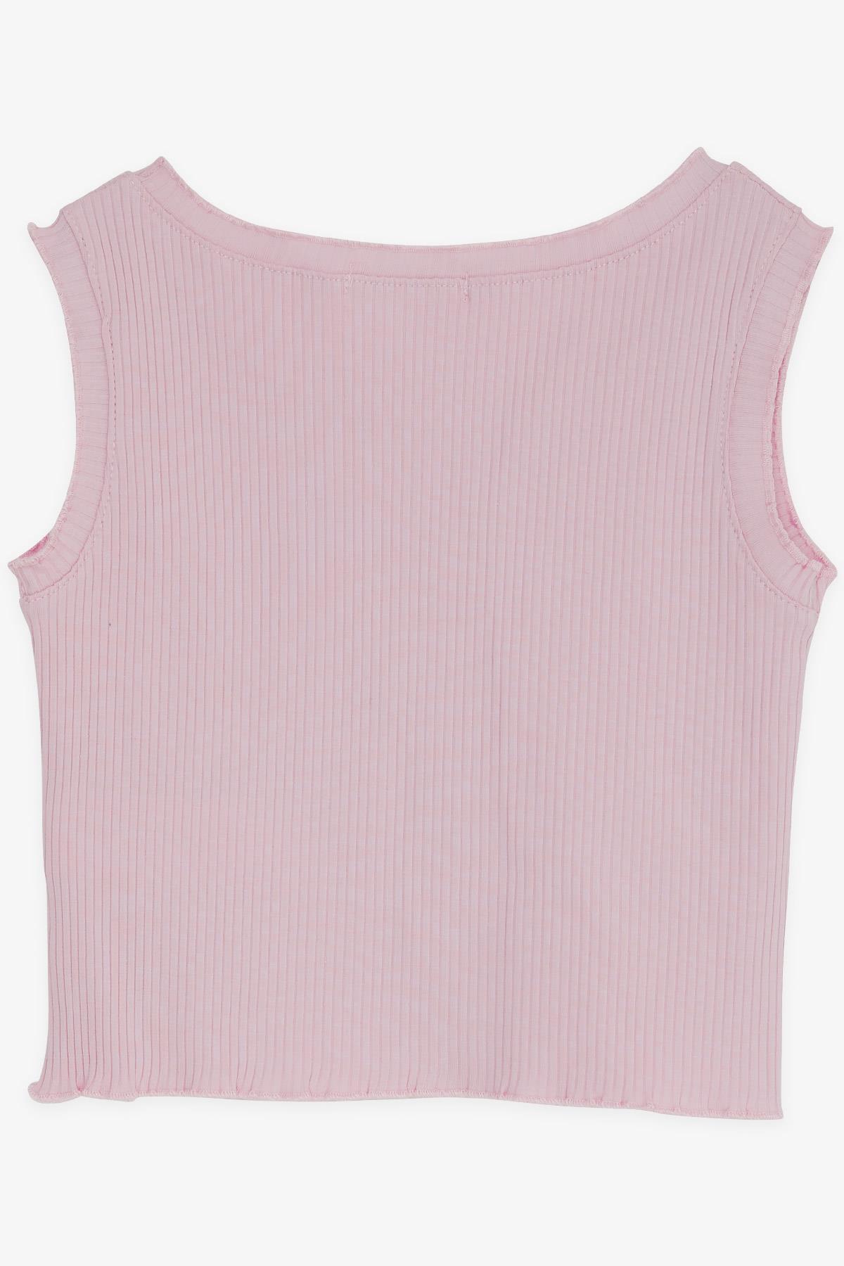 Breeze Kız Çocuk Crop Tişört Fitilli Pudra (8-14 Yaş)