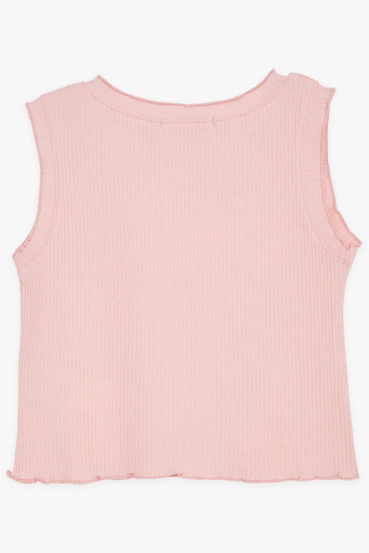 Breeze Kız Çocuk Crop Tişört Fitilli Somon (8-14 Yaş)