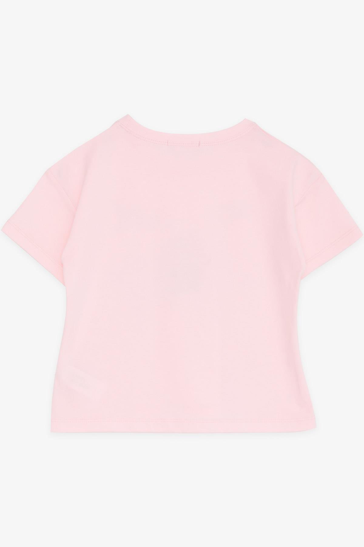 Breeze Kız Çocuk Crop Tişört Mutluluk Temalı Pembe (8-14 Yaş)