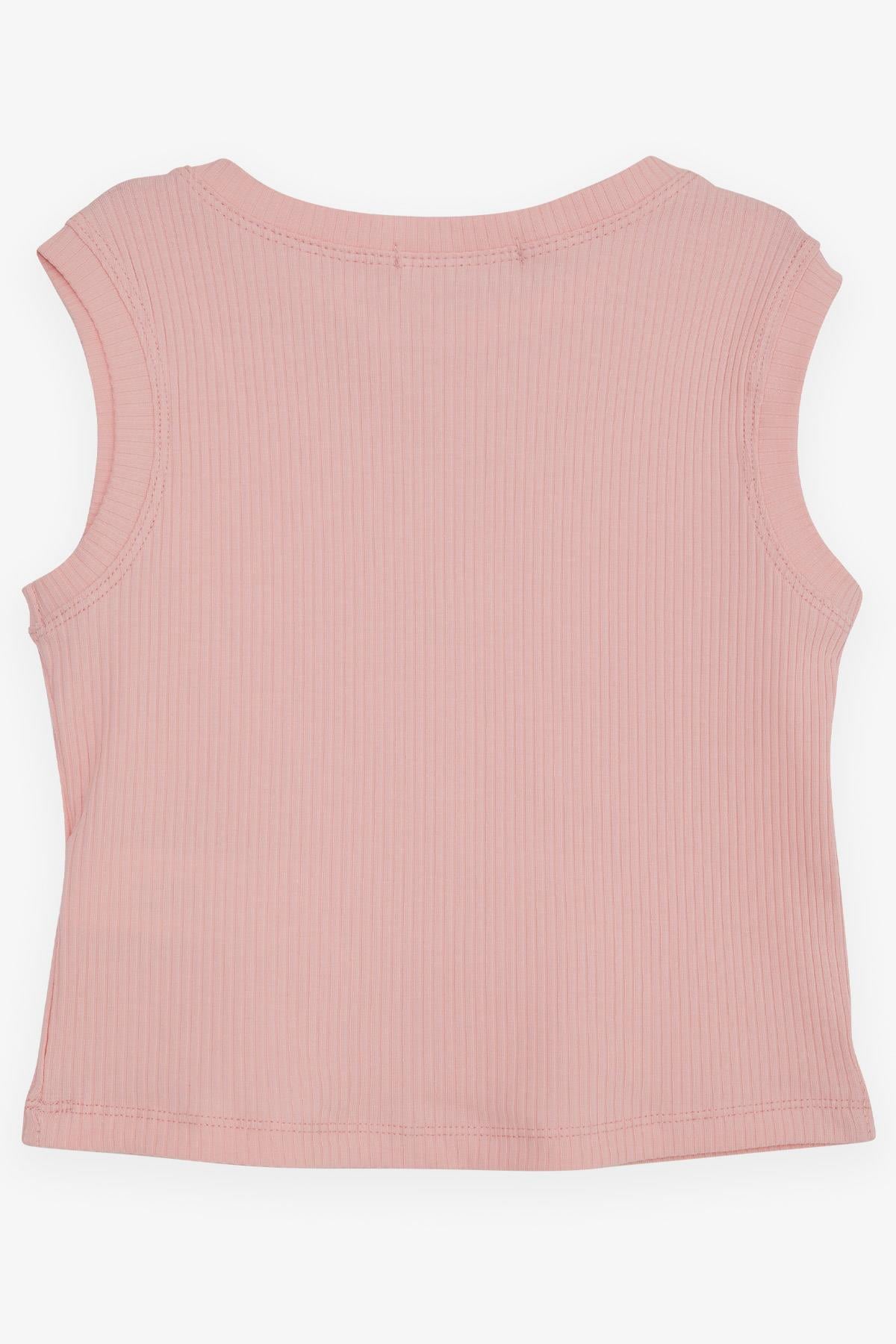 Breeze Kız Çocuk Crop Tişört Zincir Aksesuarlı Somon (9-14 Yaş)
