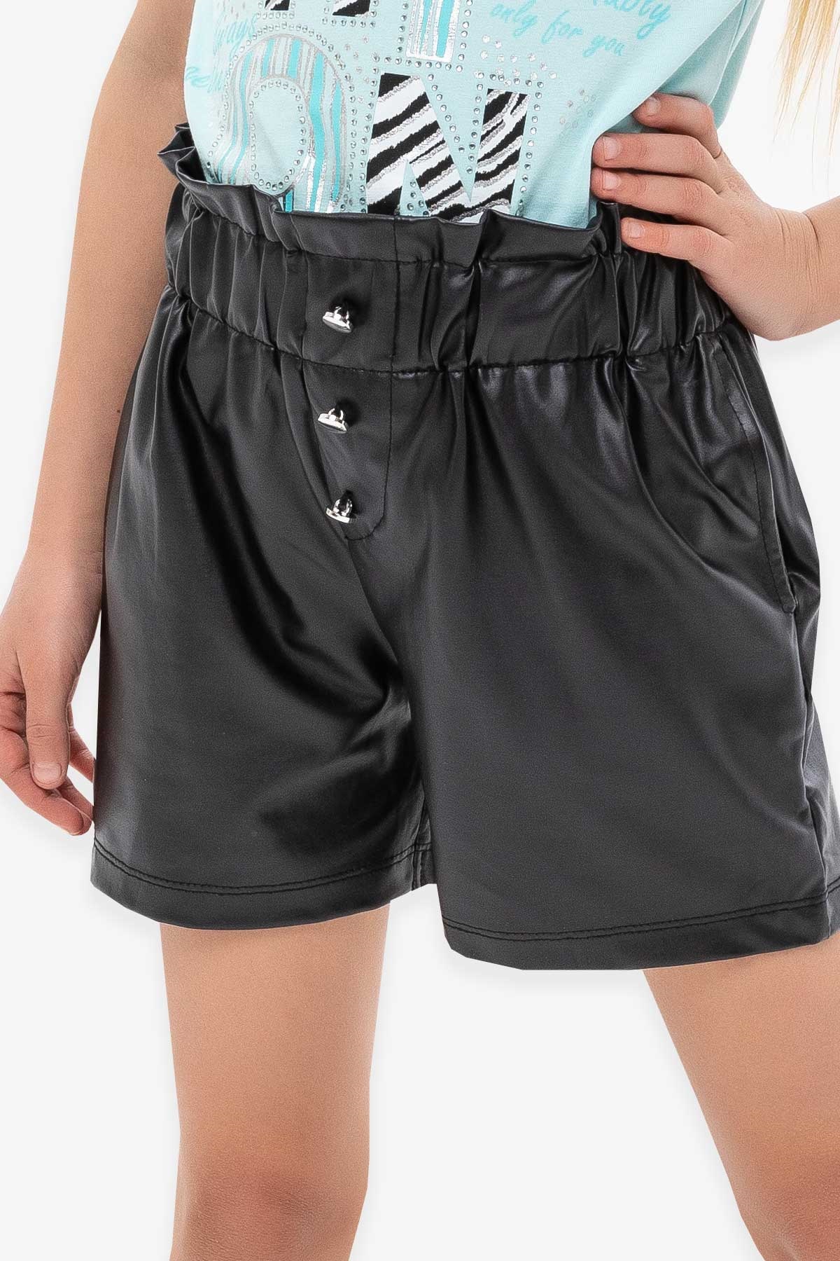 Breeze Kız Çocuk Deri Şort Siyah (14 Yaş)