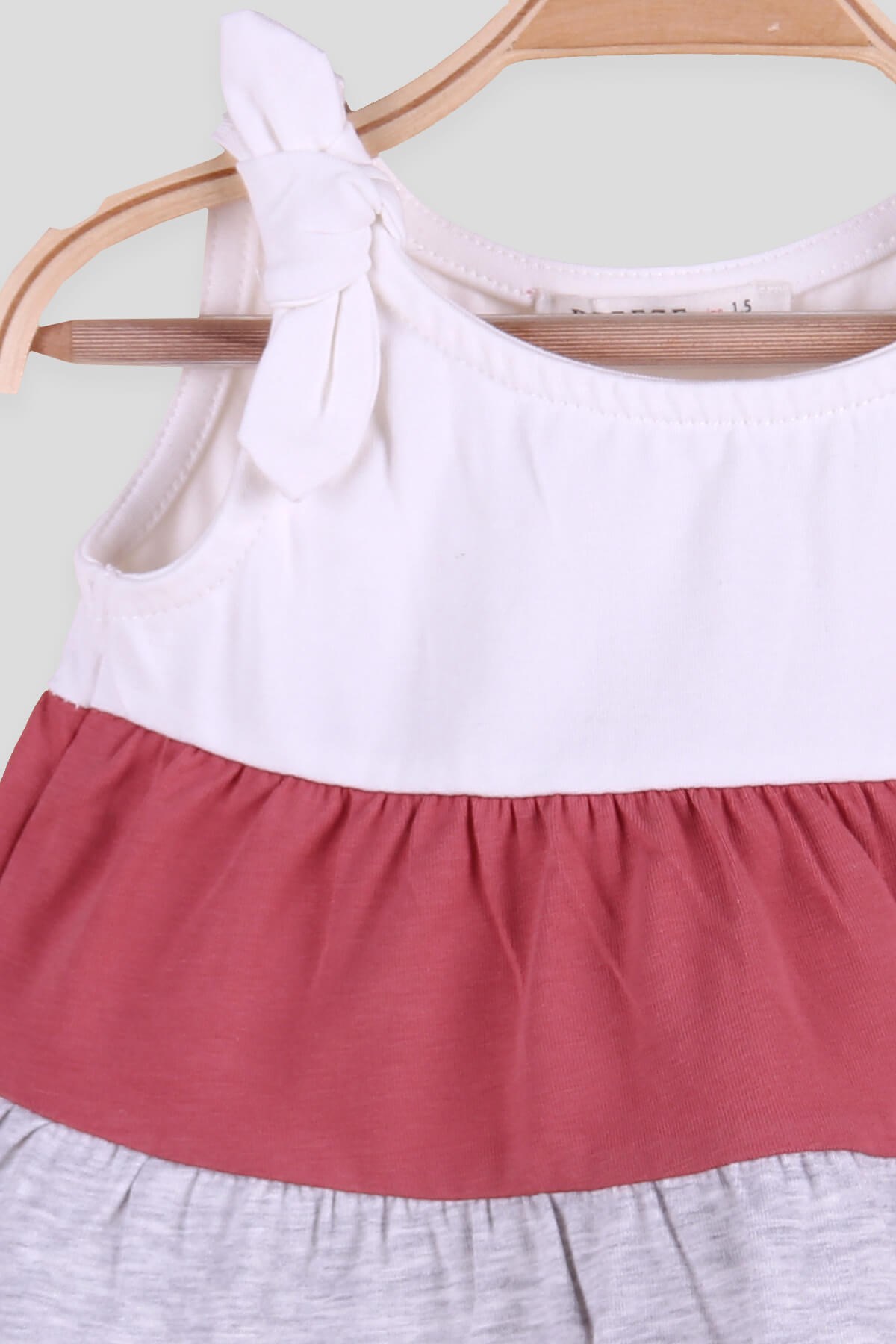 Breeze Kız Çocuk Elbise Askılı Katkat Renkli Gülkurusu (1.5-5 Yaş)