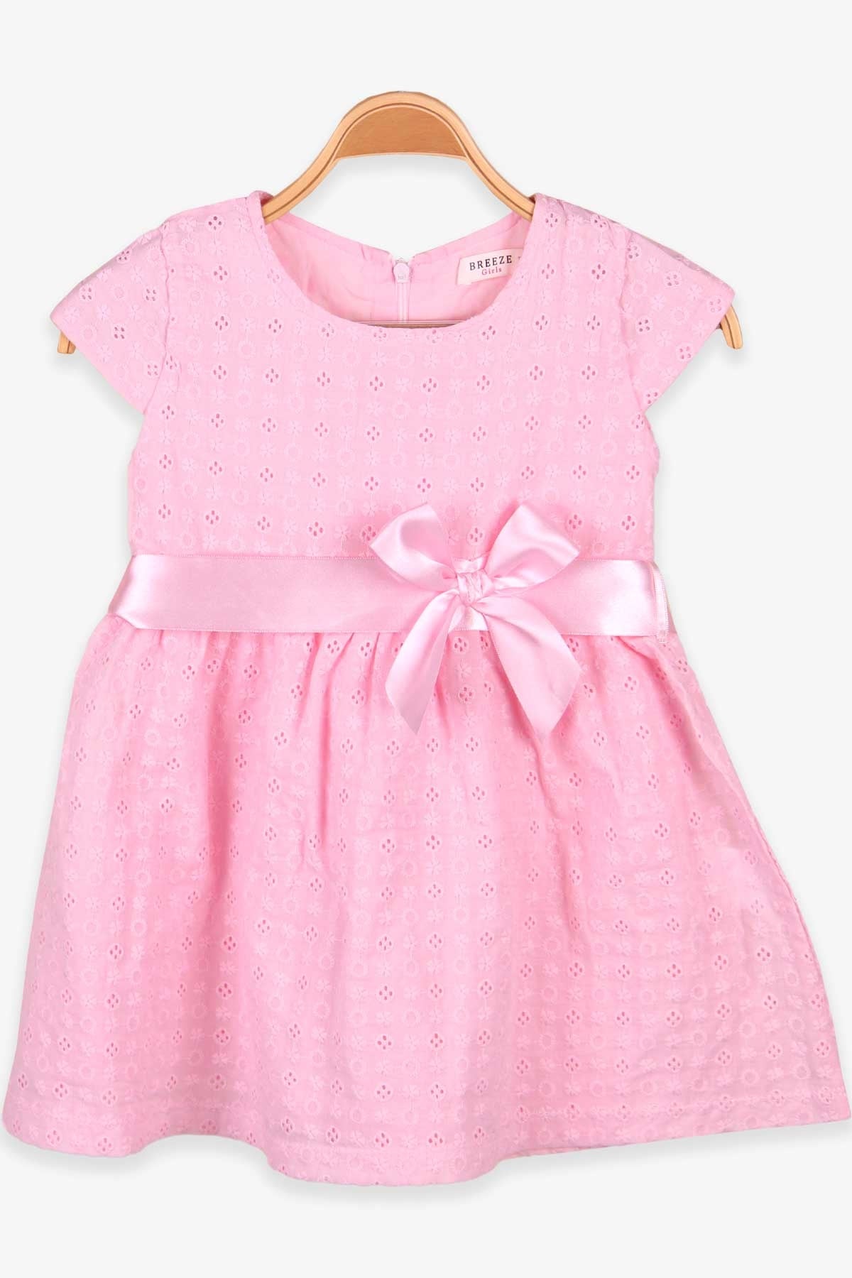 Breeze Kız Çocuk Elbise Basic Kurdeleli Pembe (3-8 Yaş)