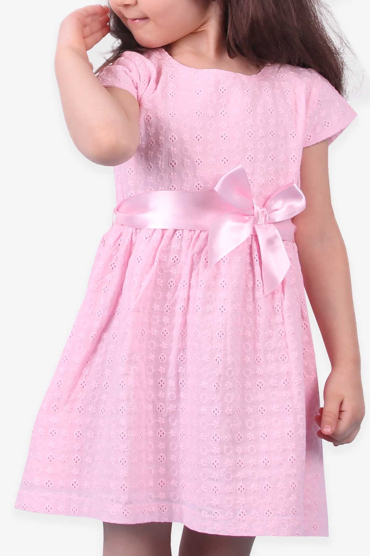 Breeze Kız Çocuk Elbise Basic Kurdeleli Pembe (3-8 Yaş)