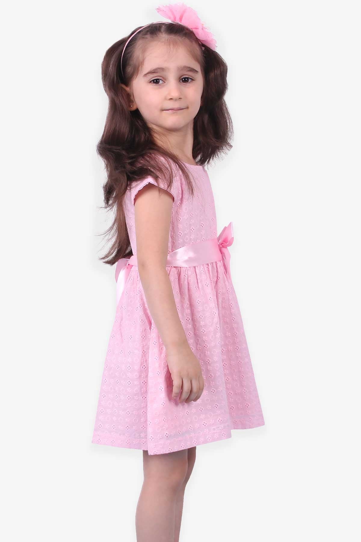 Breeze Kız Çocuk Elbise Basic Kurdeleli Pembe (3-8 Yaş)
