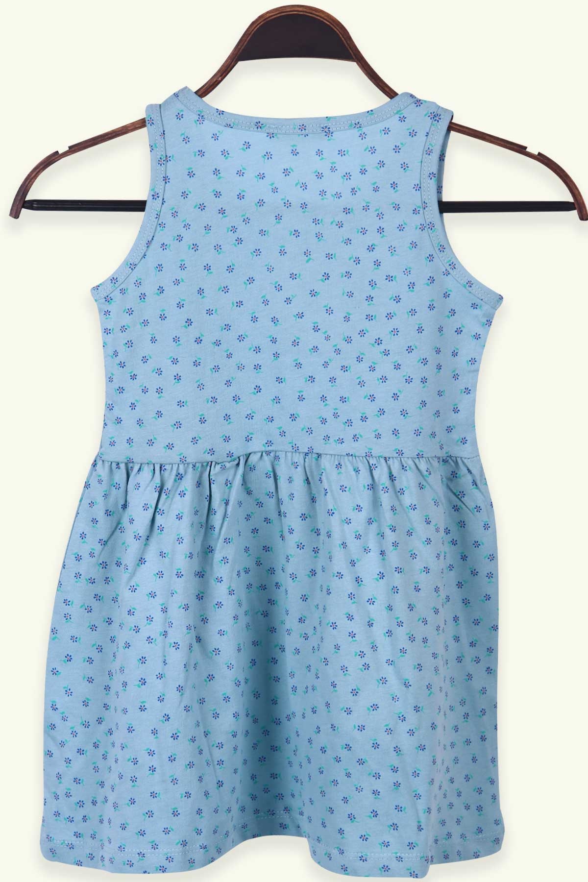 Breeze Kız Çocuk Elbise Çiçek Desenli Açık Mavi (6-10 Yaş)