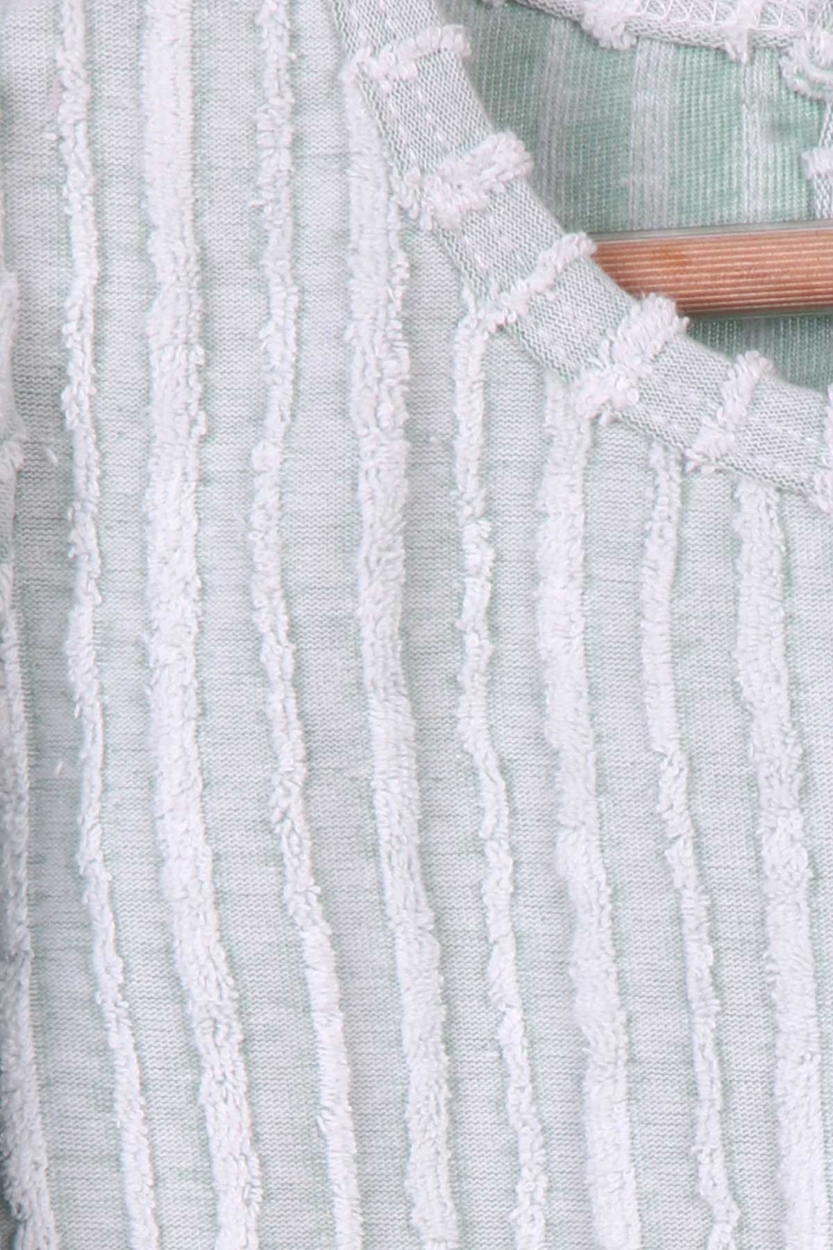 Breeze Kız Çocuk Elbise Çizgi Desenli Fiyonklu Mint Yeşili (2-6 Yaş)