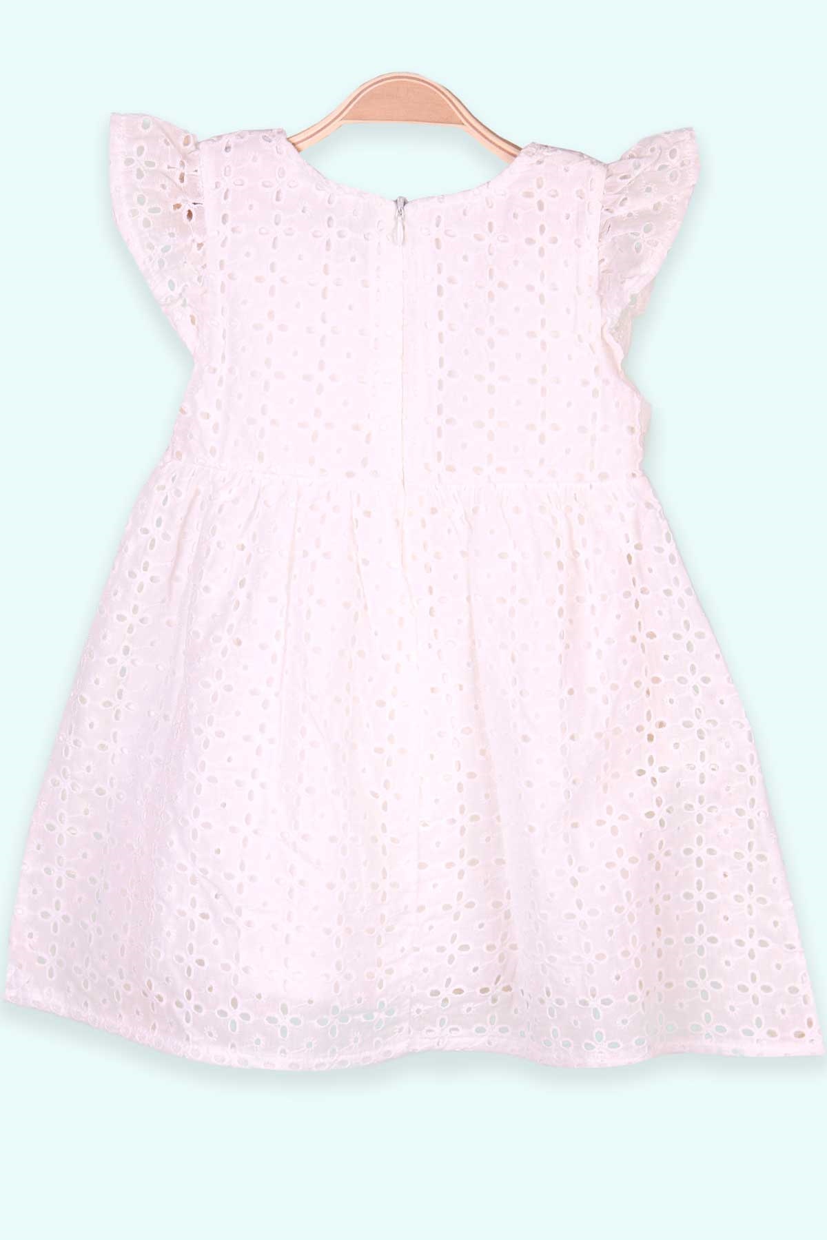 Breeze Kız Çocuk Elbise Fisto Basic Fiyonklu Ekru (3-8 Yaş)