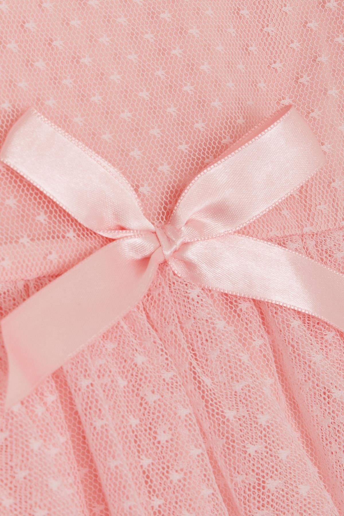 Breeze Kız Çocuk Elbise Fiyonklu Tüllü Pembe (3-8 Yaş)