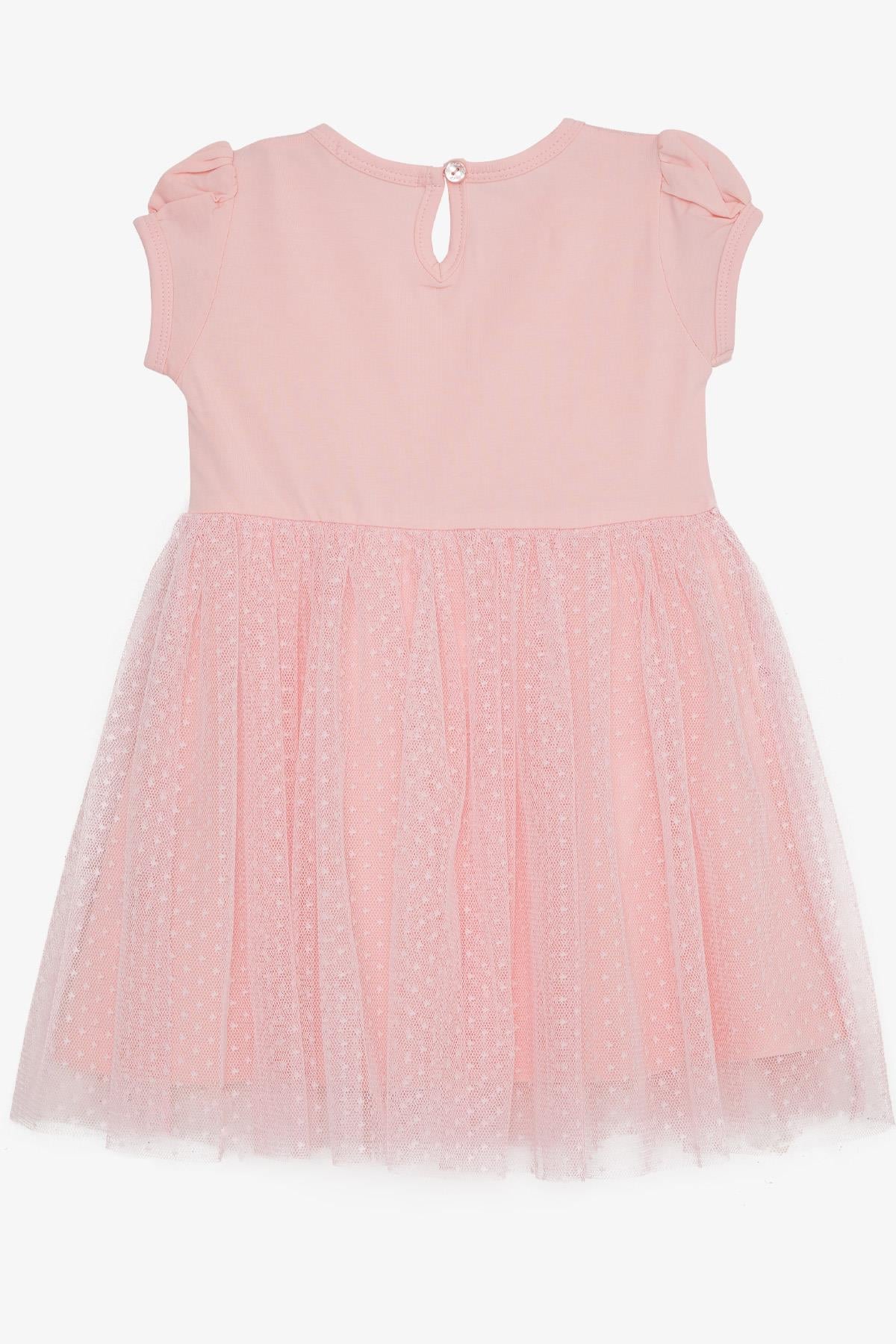 Breeze Kız Çocuk Elbise Fiyonklu Tüllü Pembe (3-8 Yaş)