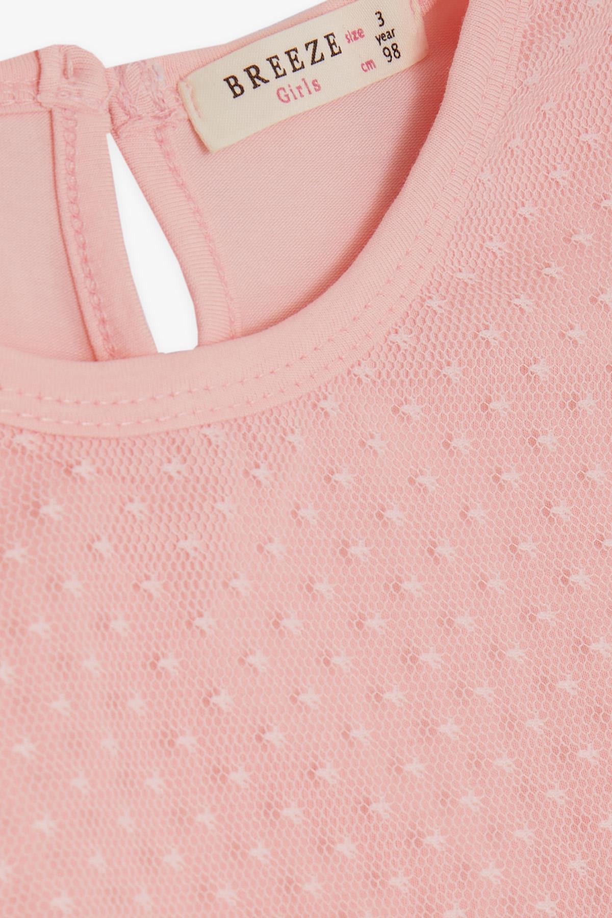 Breeze Kız Çocuk Elbise Fiyonklu Tüllü Pembe (3-8 Yaş)