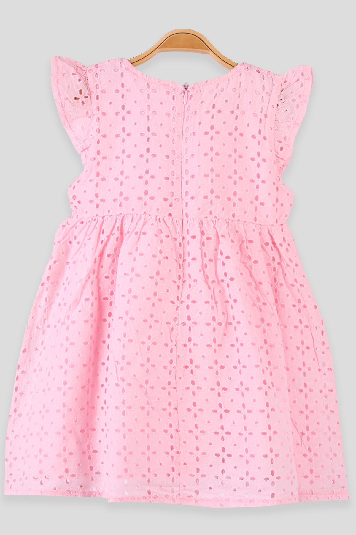 Breeze Kız Çocuk Elbise Güpürlü Pembe (3-8 Yaş)