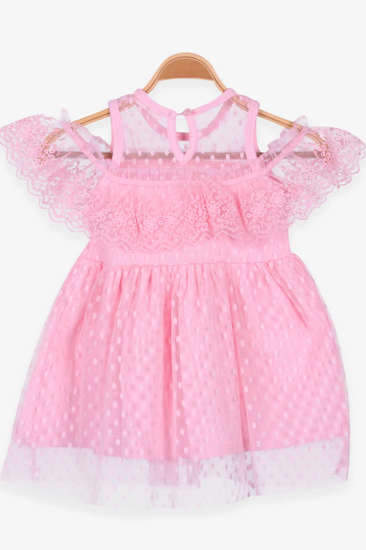 Breeze Kız Çocuk Elbise Güpürlü Pudra (1.5-5 Yaş)