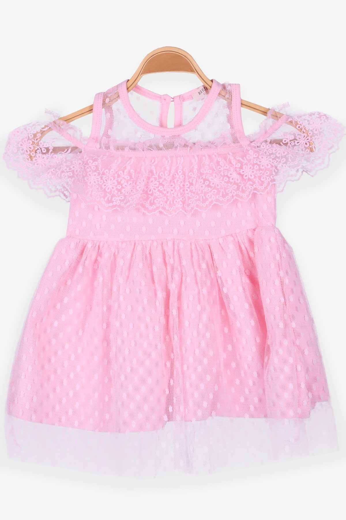 Breeze Kız Çocuk Elbise Güpürlü Pudra (1.5-5 Yaş)