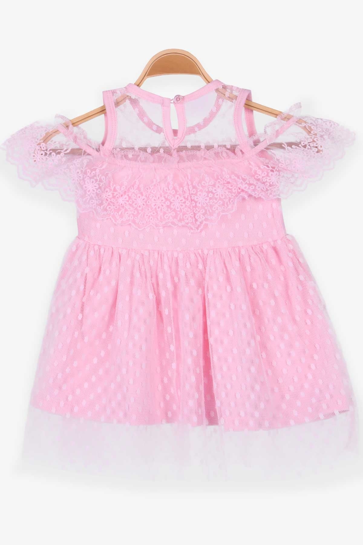 Breeze Kız Çocuk Elbise Güpürlü Pudra (1.5-5 Yaş)