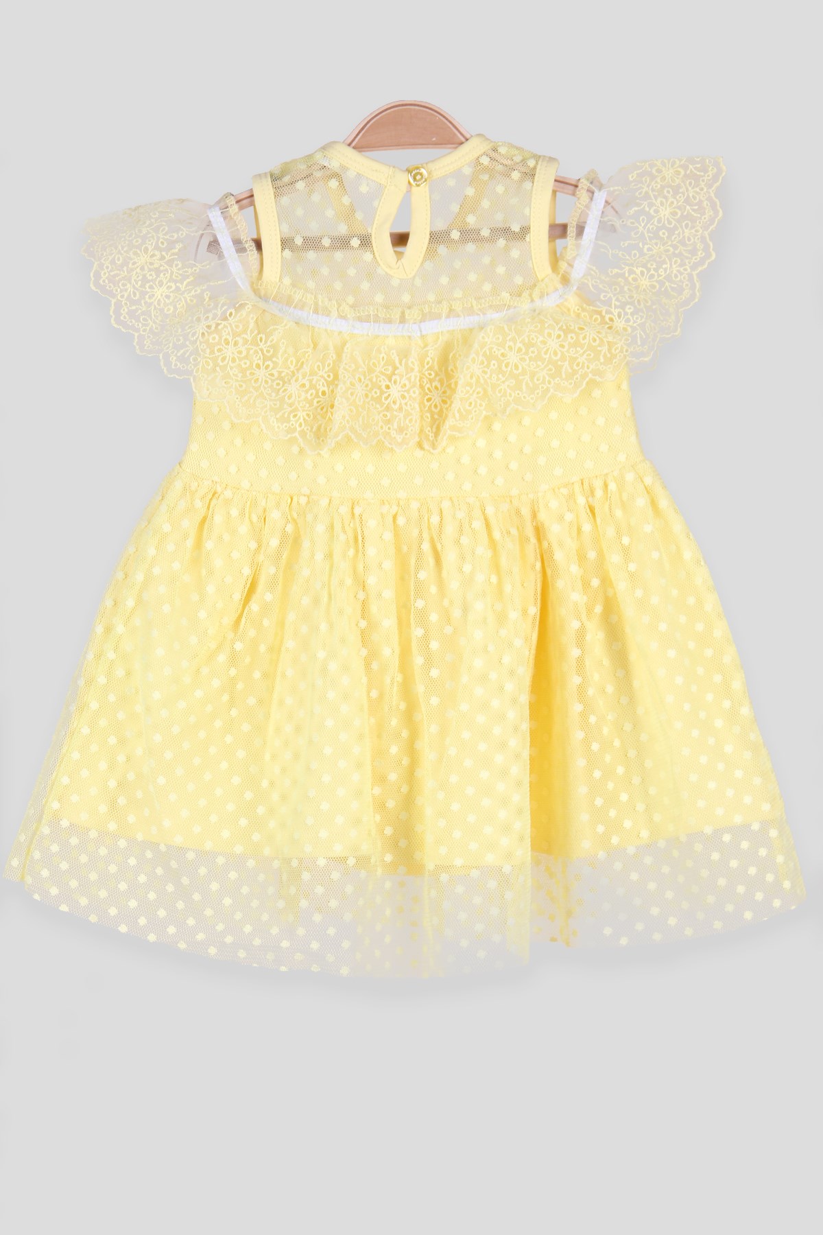 Breeze Kız Çocuk Elbise Güpürlü Sarı (1.5-5 Yaş)