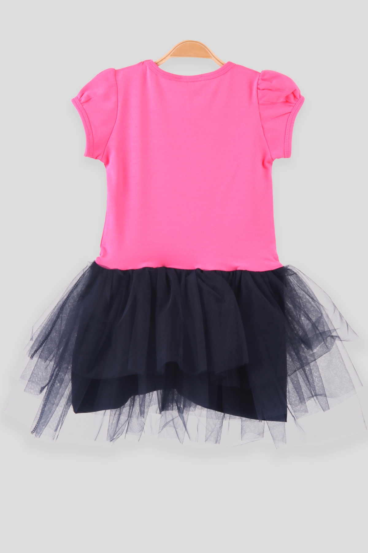 Breeze Kız Çocuk Elbise Kalp Pullu Tütü Fuşya (5-10 Yaş)