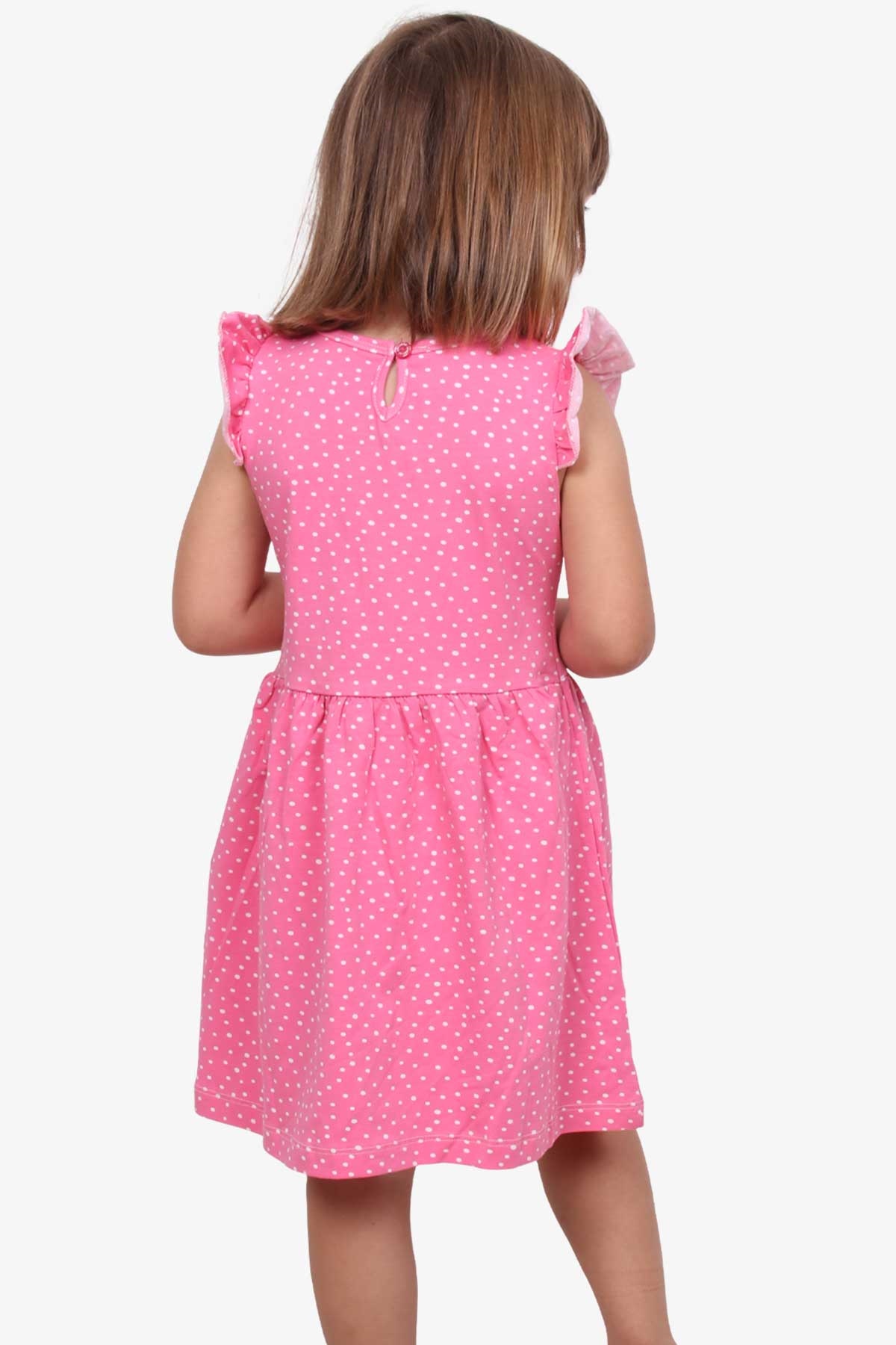 Breeze Kız Çocuk Elbise Puantiye Desenli Pembe (4-9 Yaş)
